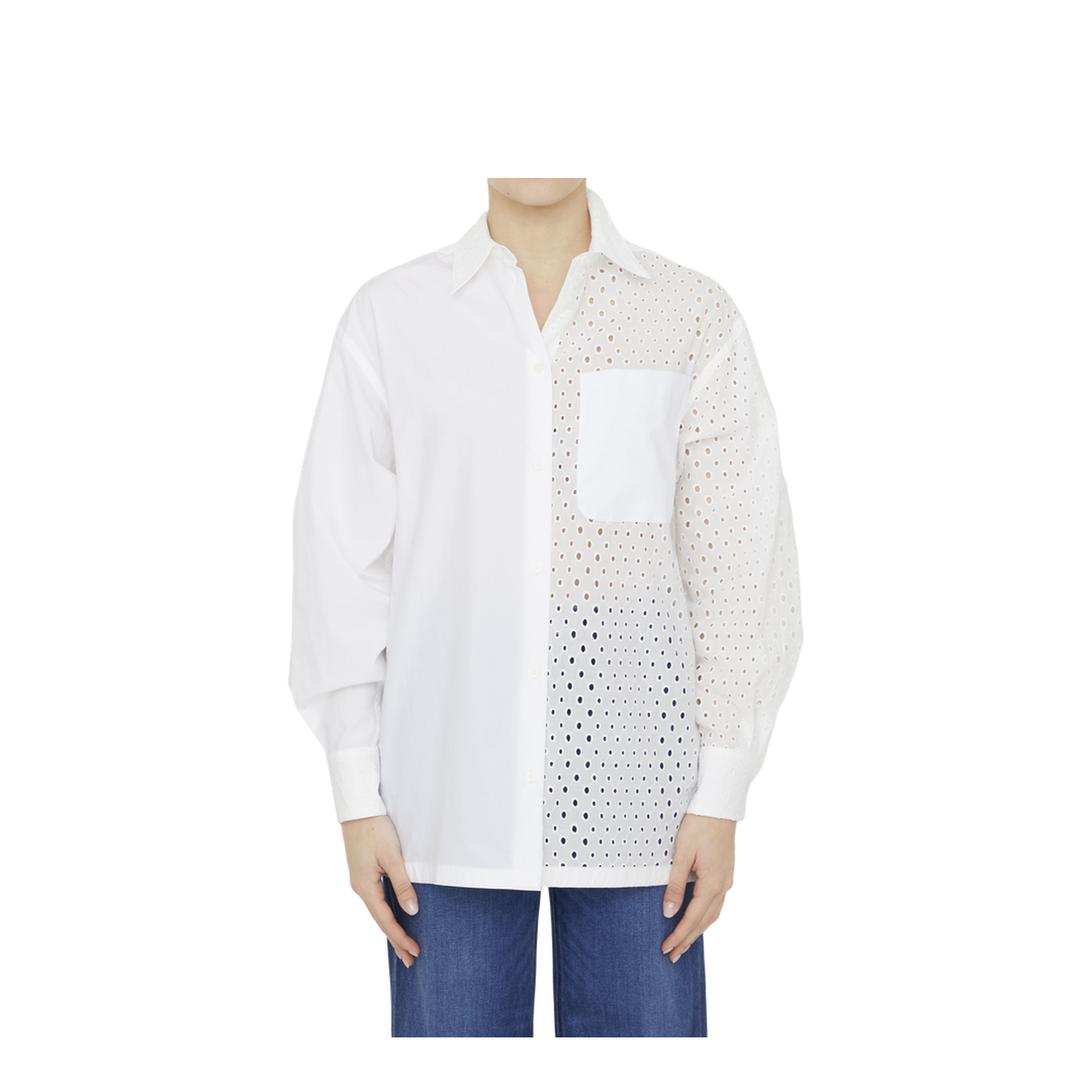 Broderie Anglaise Cotton Shirt - Image 1