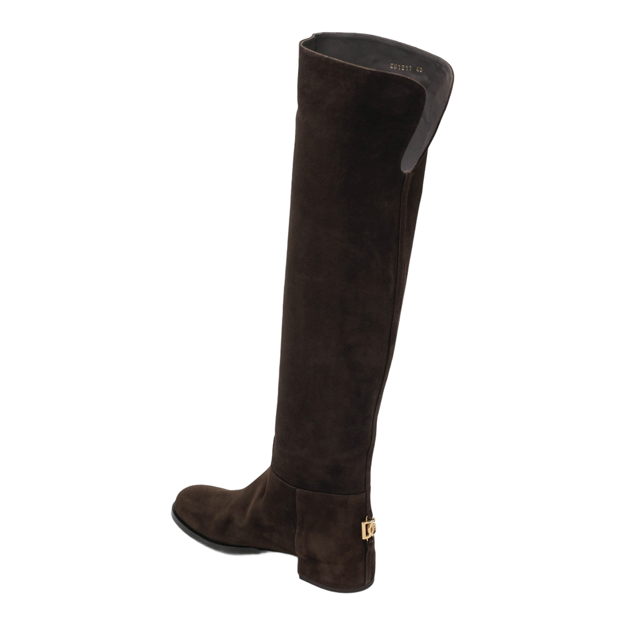 High Suede Boot in Ebony Brown - Image 2