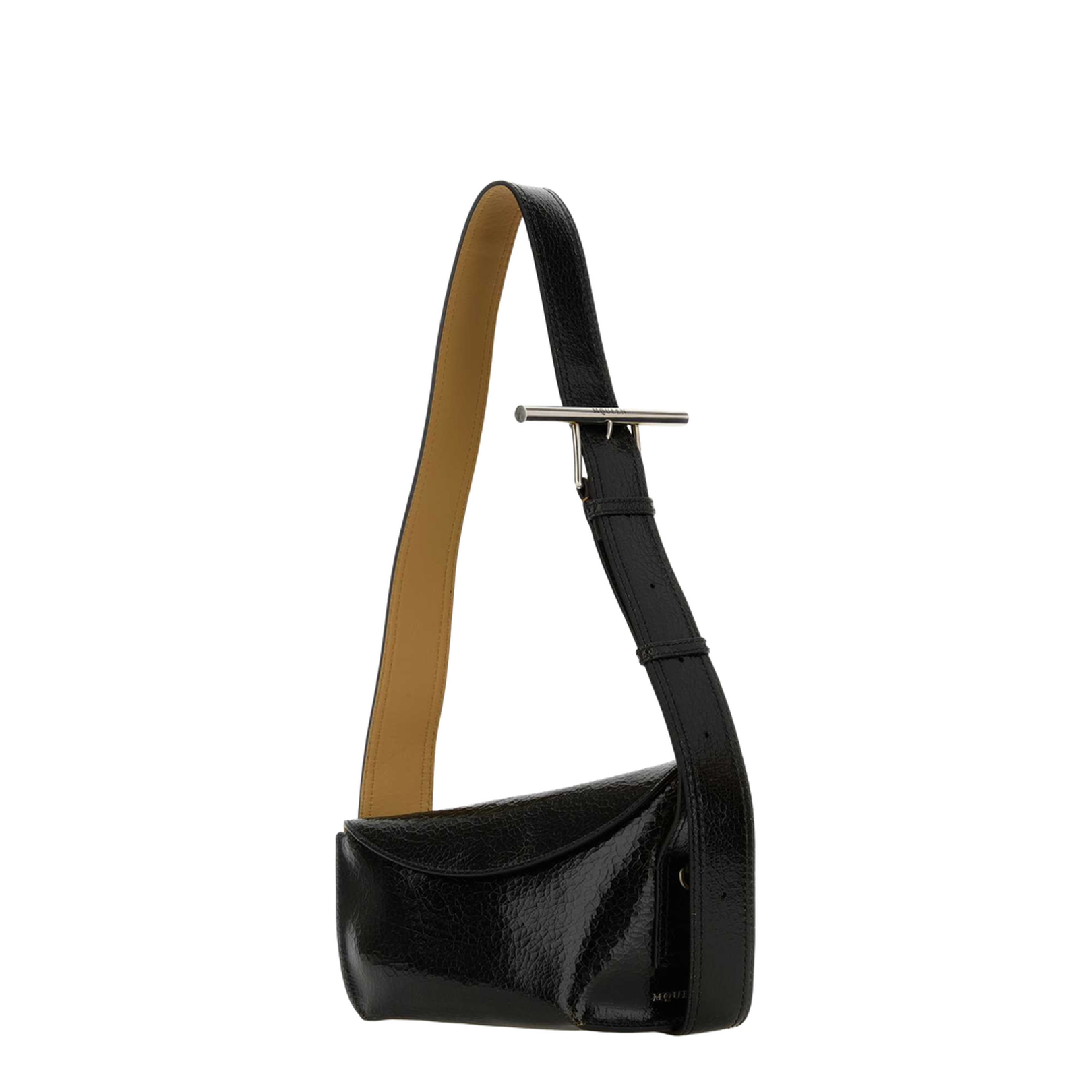 T-Bar Calf Leather Crossbody - Black - Image 3