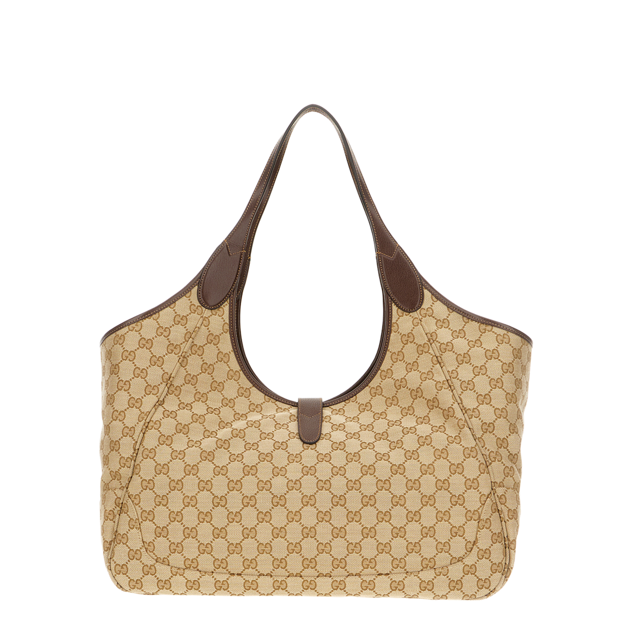 Mercato Large Canvas Tote - Sand and Dark Brown - Image 3