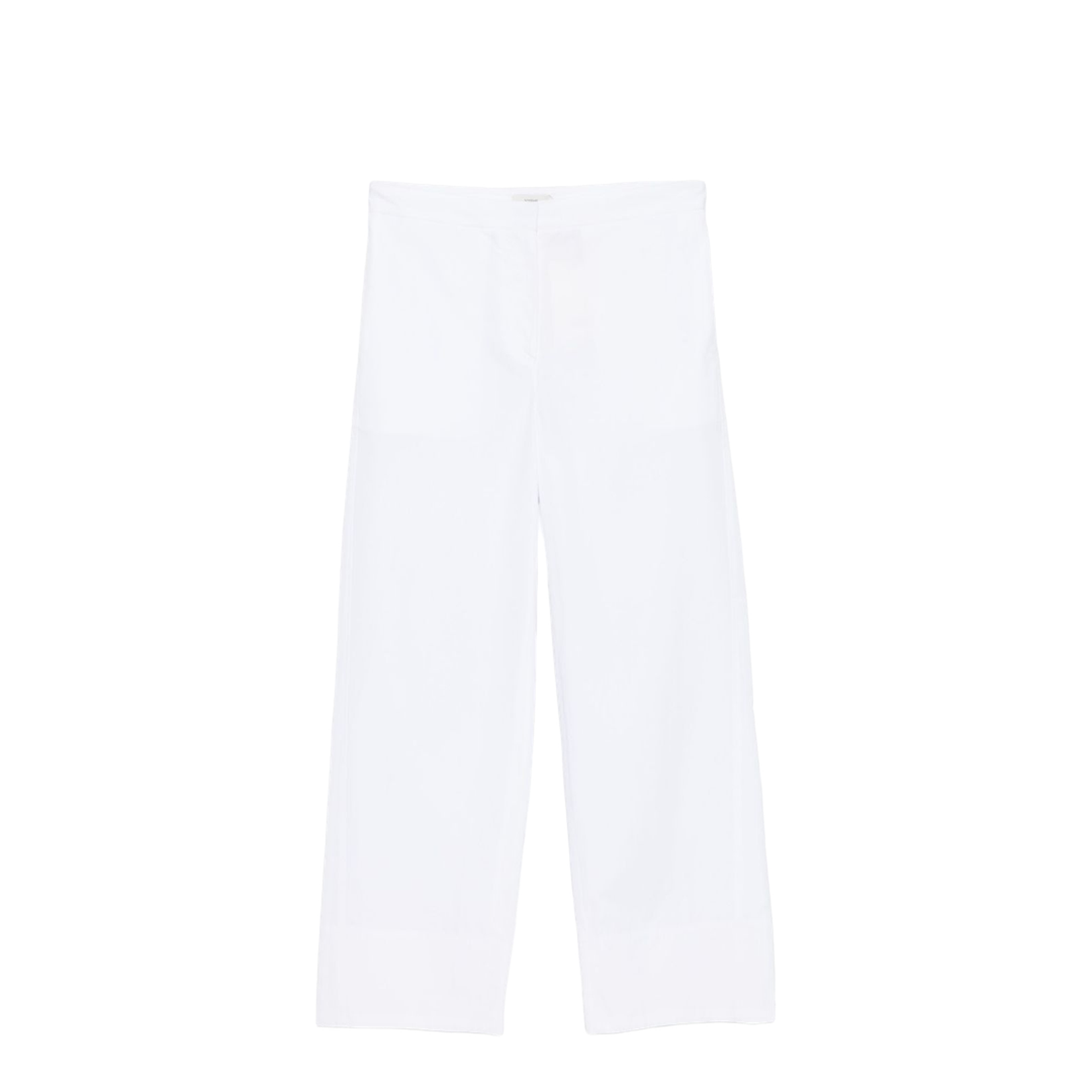 White Pants with Two Rear Patch Pockets in Cotton - Image 1