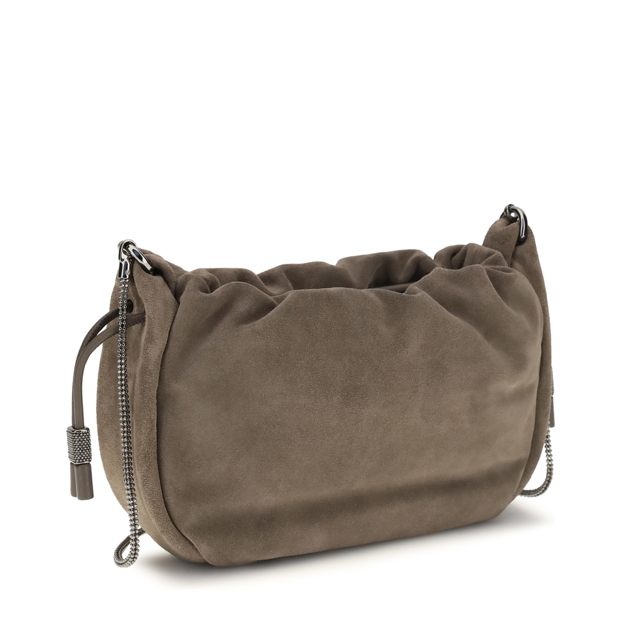 Calf Leather Shoulder Bag - Taupe Brown - Image 3