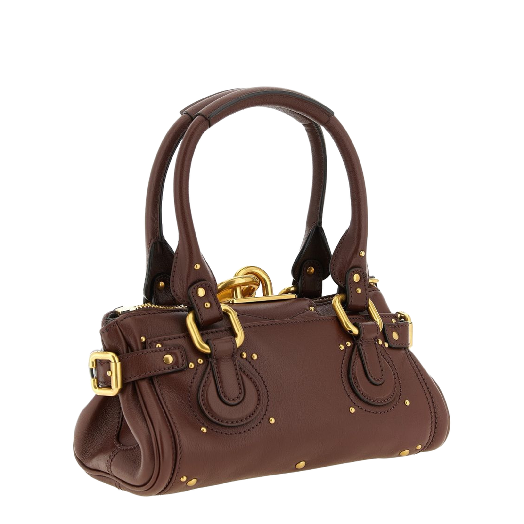 Paddington Small Grained Buffalo Leather Shoulder Bag - Mustang Brown - Image 3