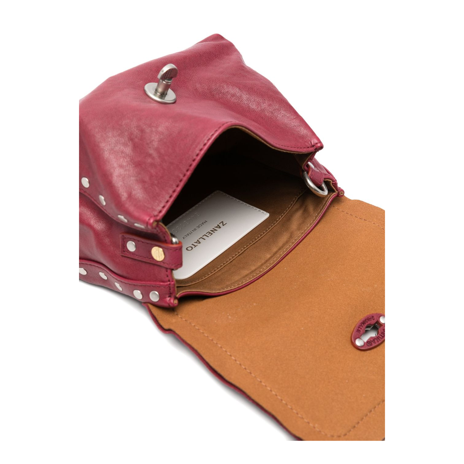 Postina Tabacco Baby Leather Handbag Red - Image 4