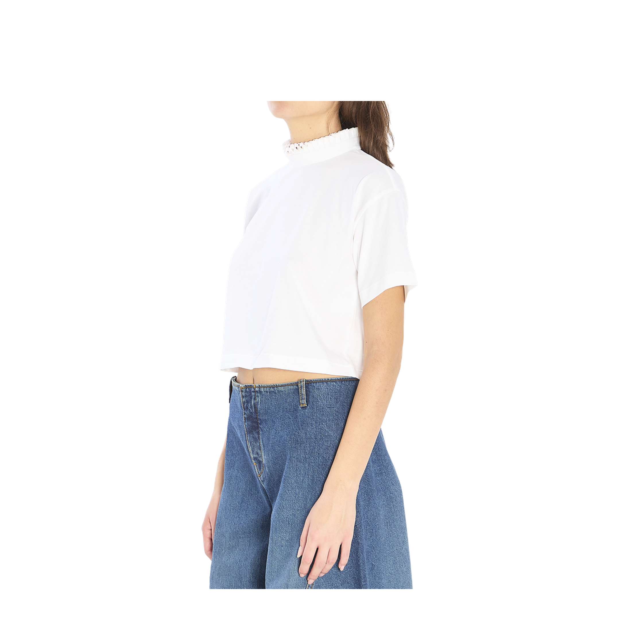 Cropped T-shirt in Cotton Jersey - Image 2