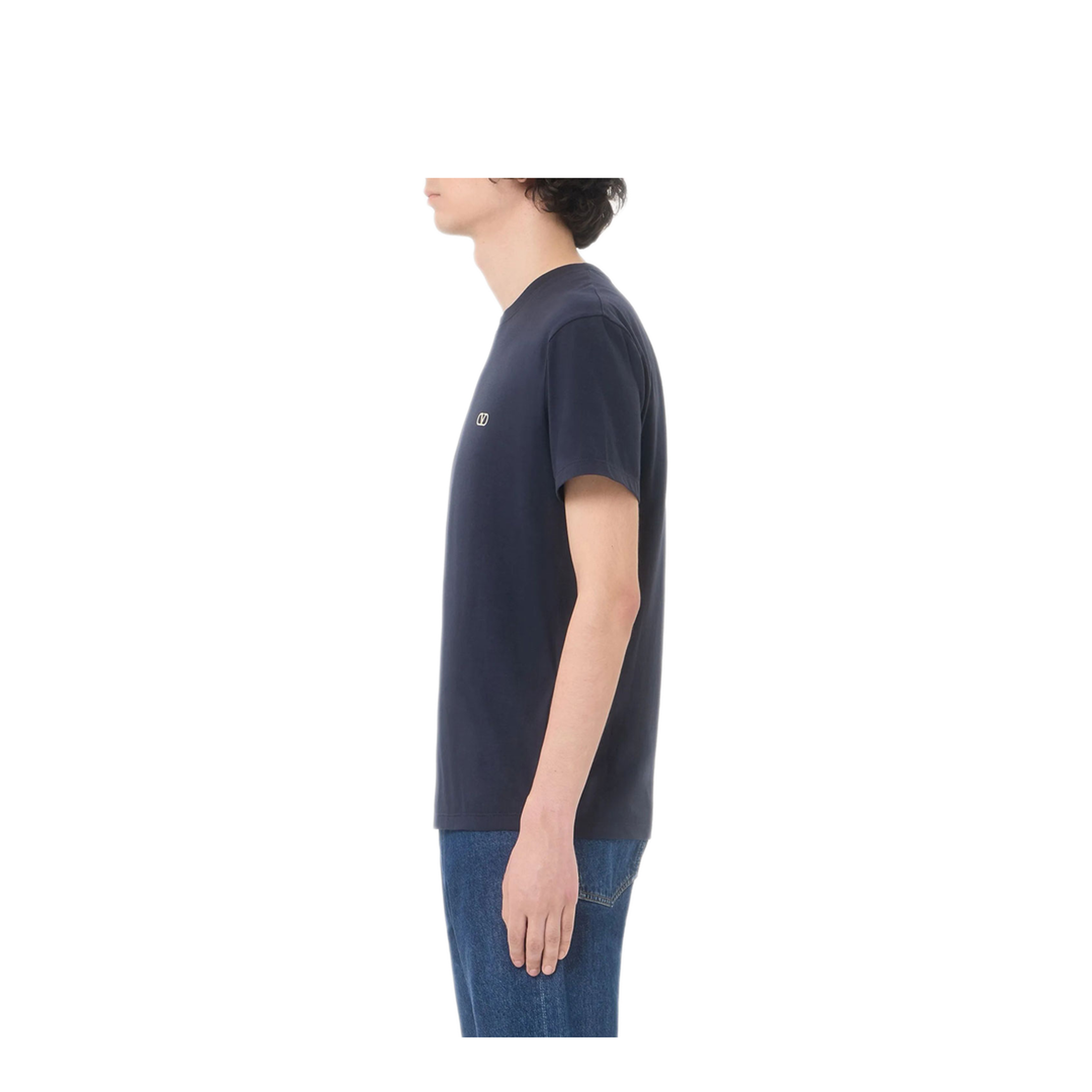 Cotton T-Shirt with Vlogo Embroidery - Image 11