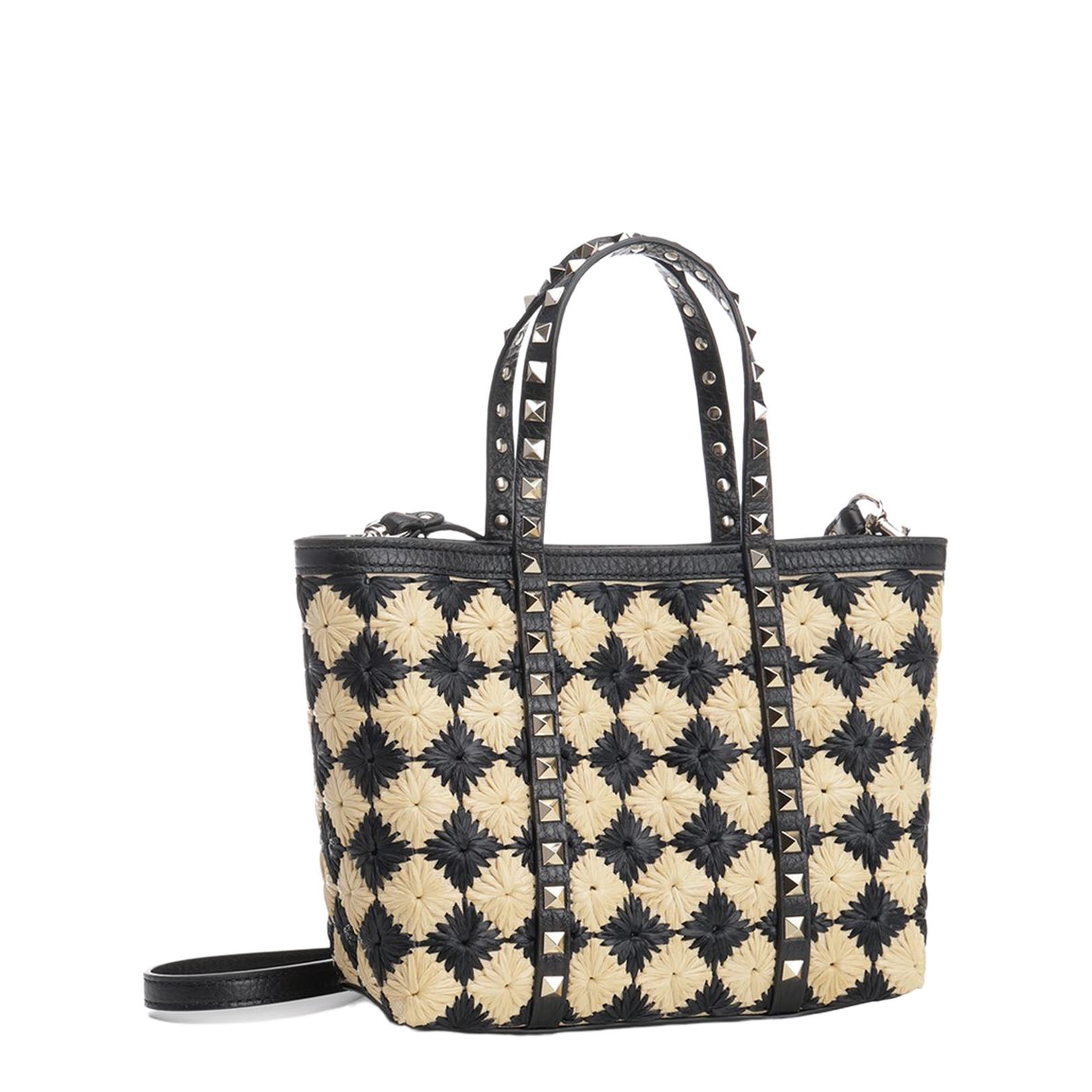 Embroidered Raffia Mini Rockstud Handbag - Image 5