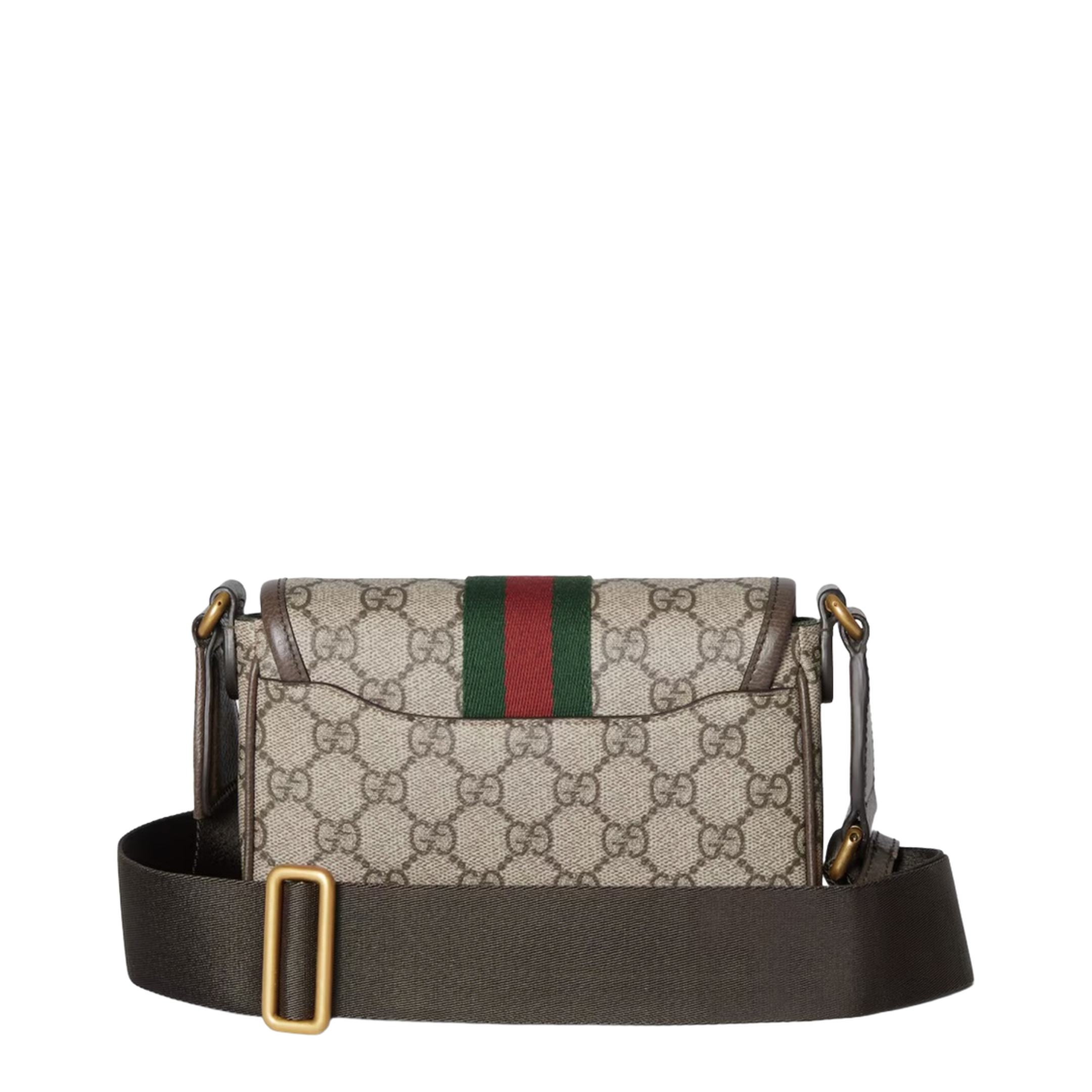 Ophidia Mini Bag Coated Fabric Crossbody - Beige/Dark Brown - Image 3