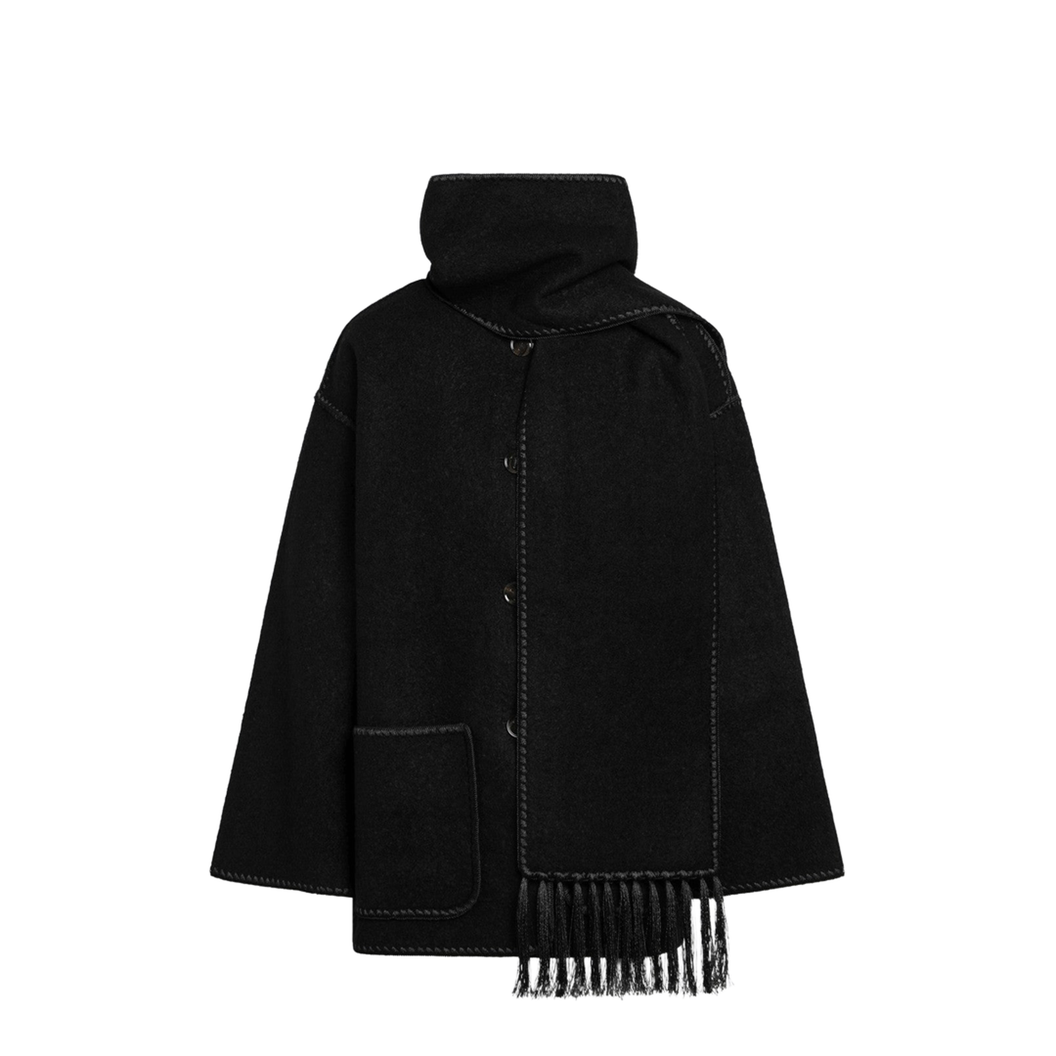 Black Jacket with Scarf - Image 1