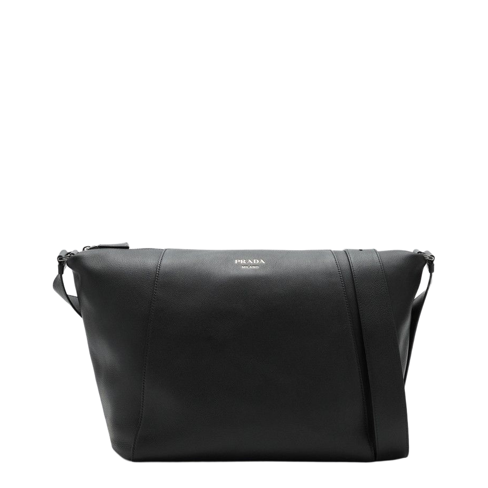 Black Large Leather Shoulder Bag - Image 1