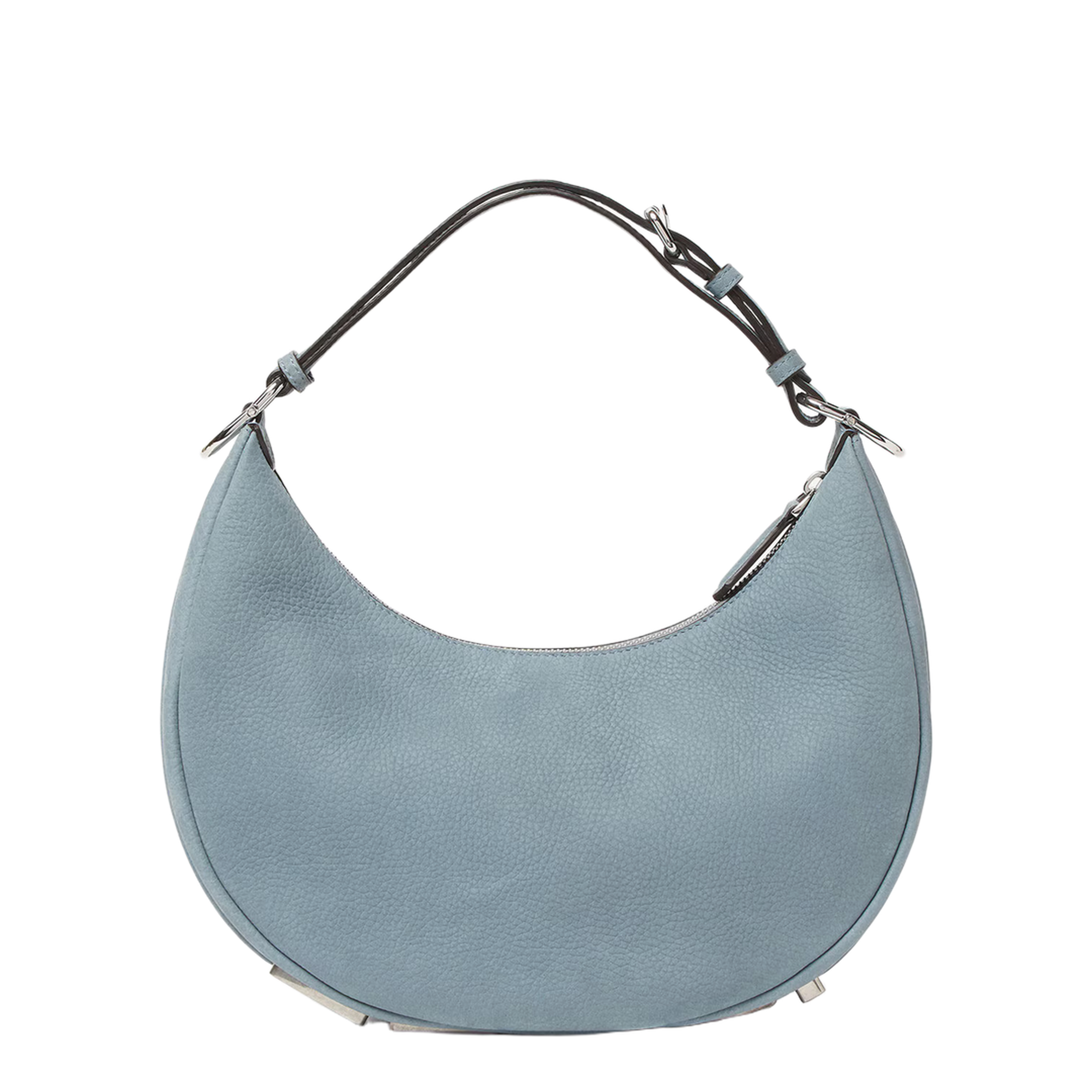 Fendigraphy Small Cuoio Romano Leather Shoulder Bag - Mercury Blue - Image 4