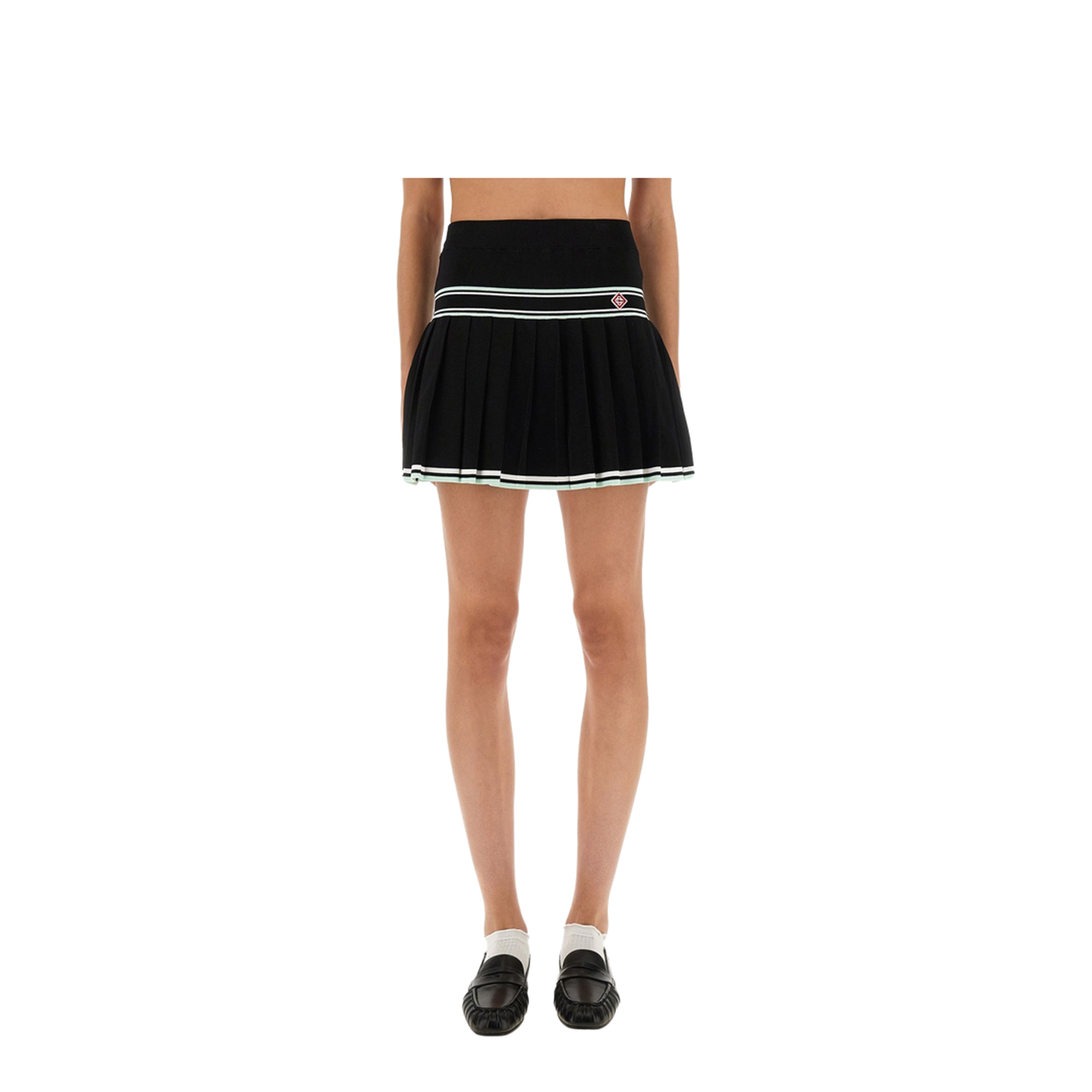 Pleated Viscose Miniskirt - Image 1