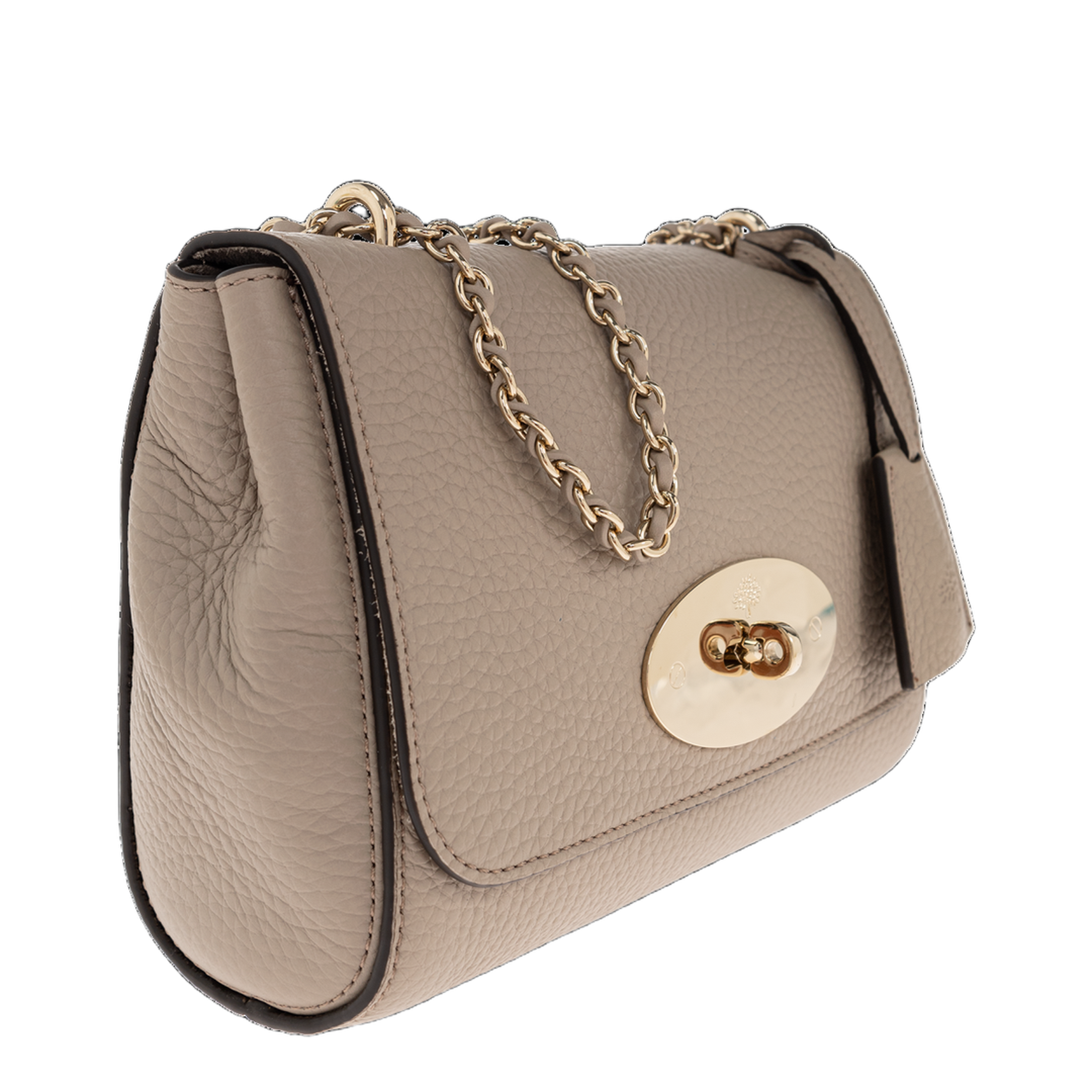Lily Medium Heavy Grain Leather Shoulder Bag - Cashmere Taupe - Image 4