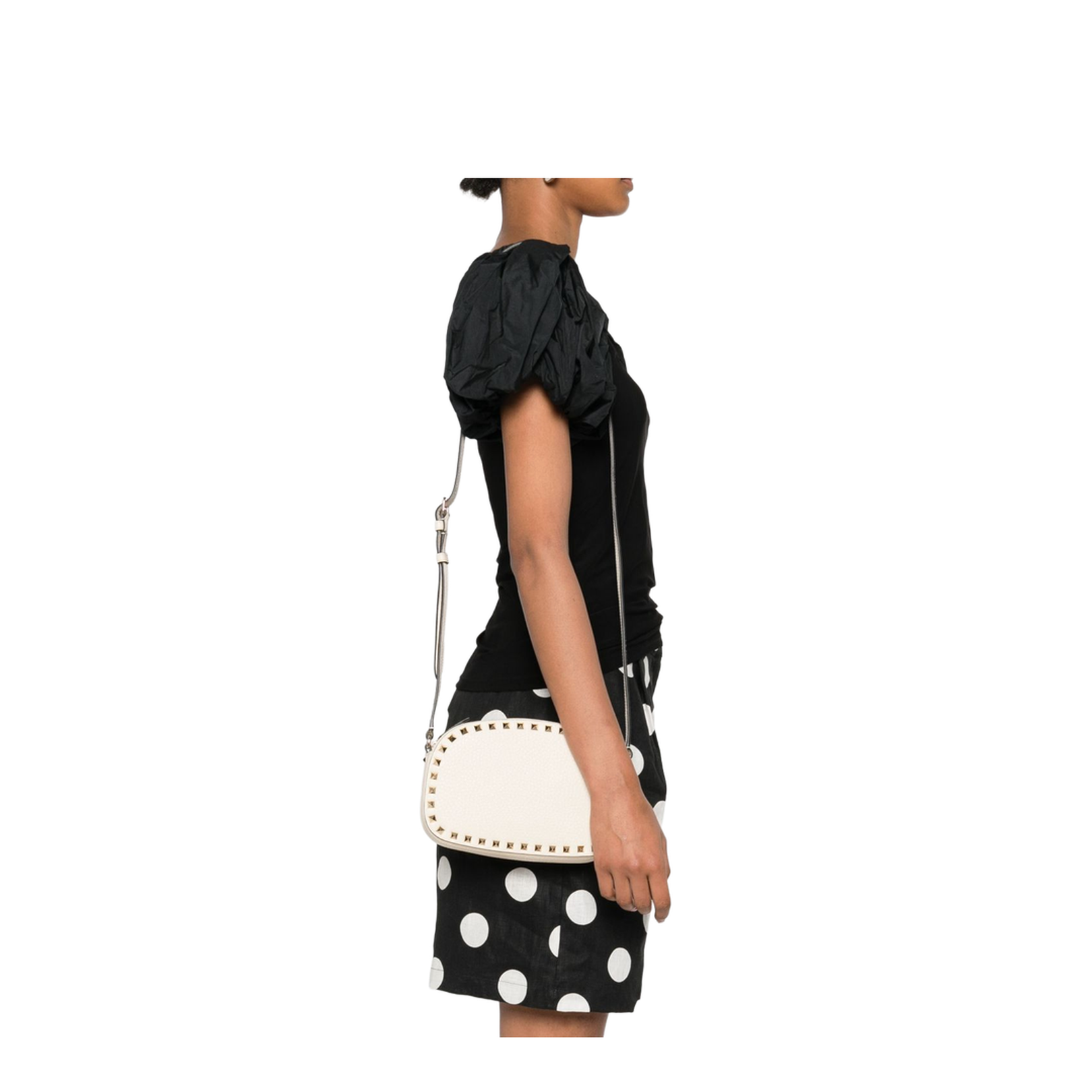 Mini Rockstud Shoulder Bag White - Image 5