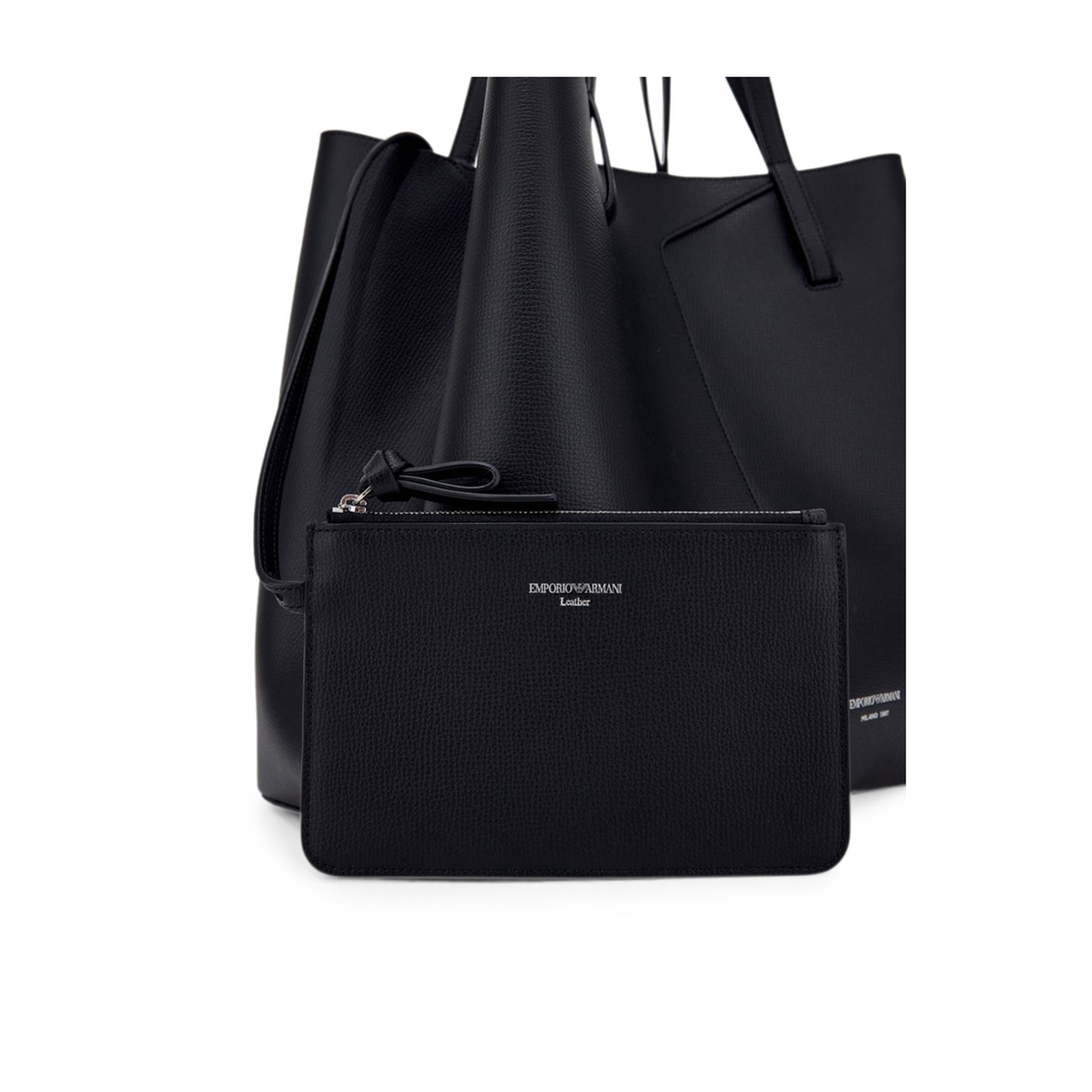 1981 Pebbled Leather Tote Bag - Black - Image 3
