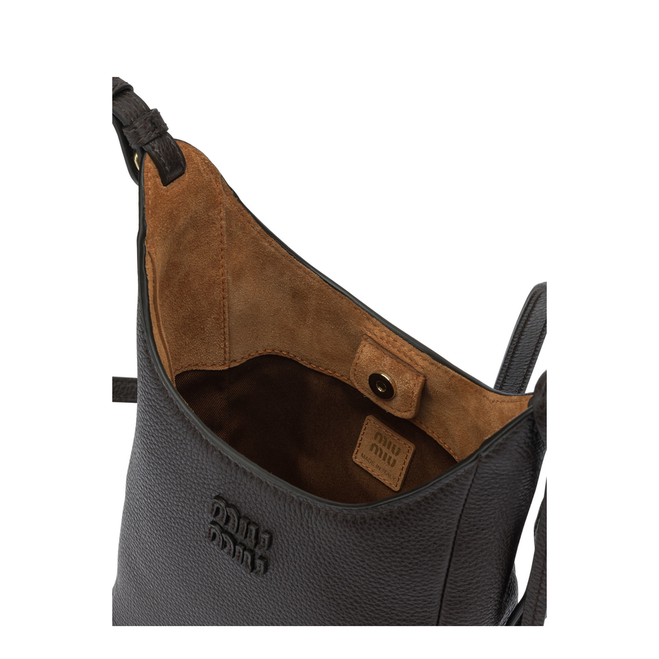 Calfskin Bucket Bag - Dark Brown/Papaya - Image 5