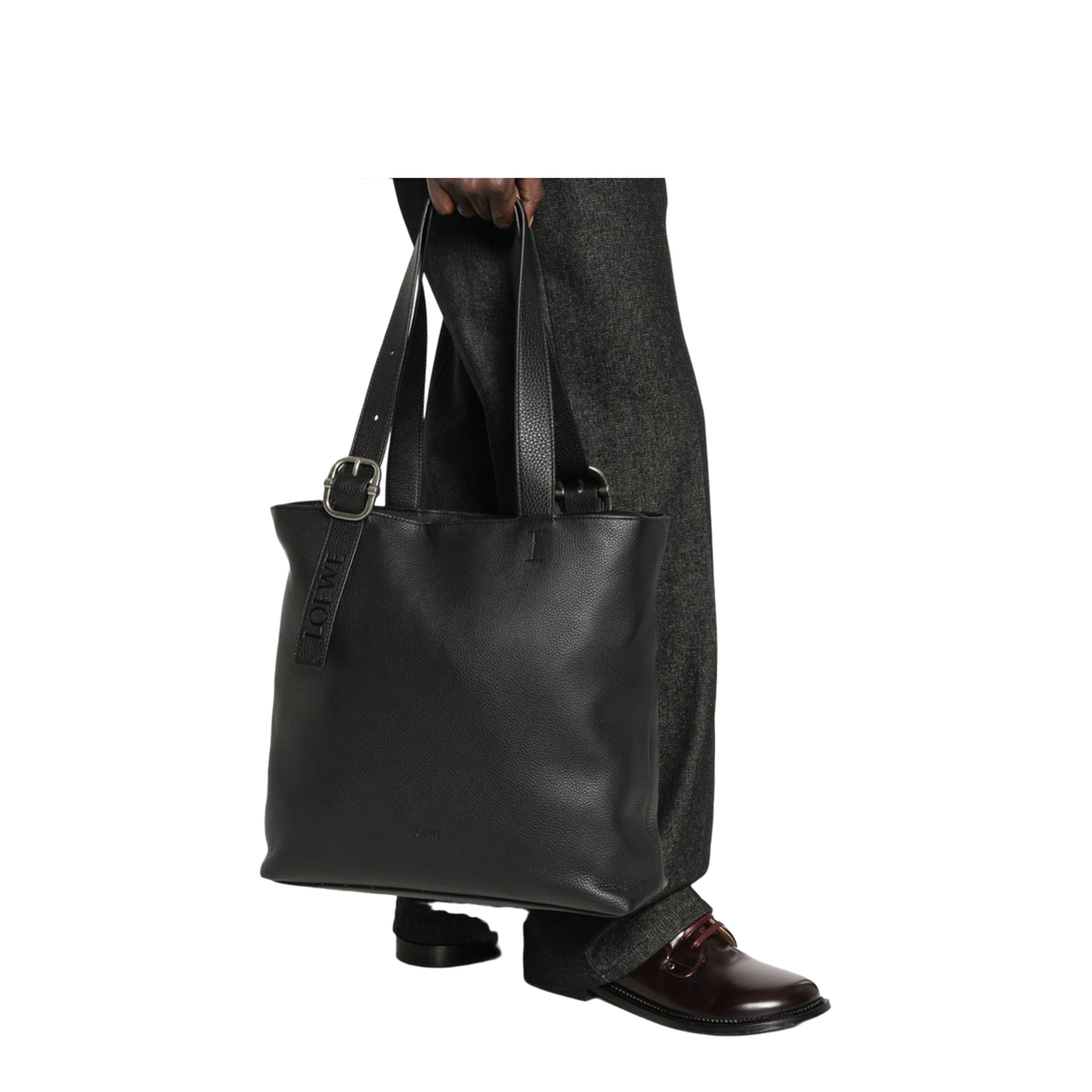 Loop Calfskin Tote - Black - Image 3