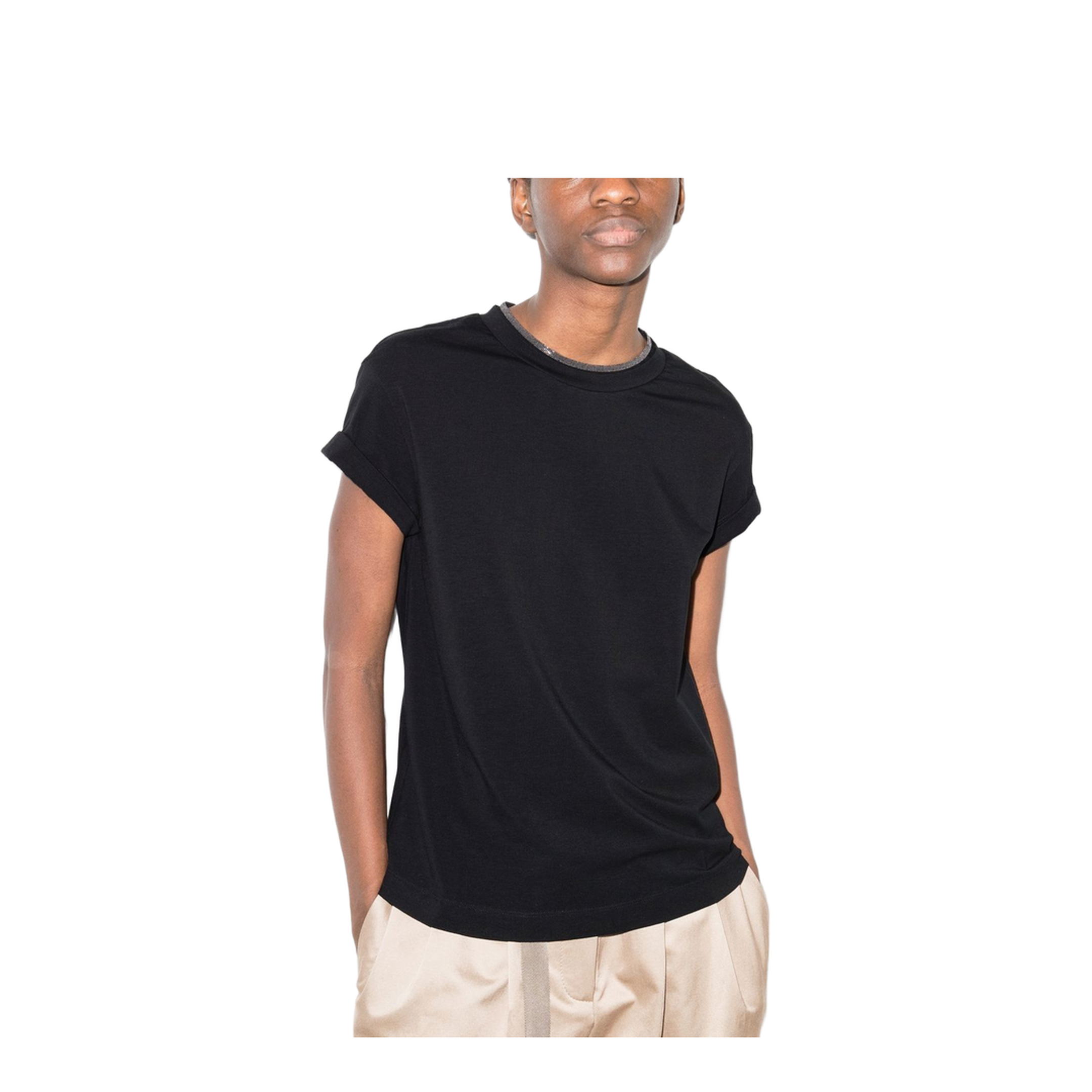 Monili-Detailed Cotton T-Shirt - Image 4