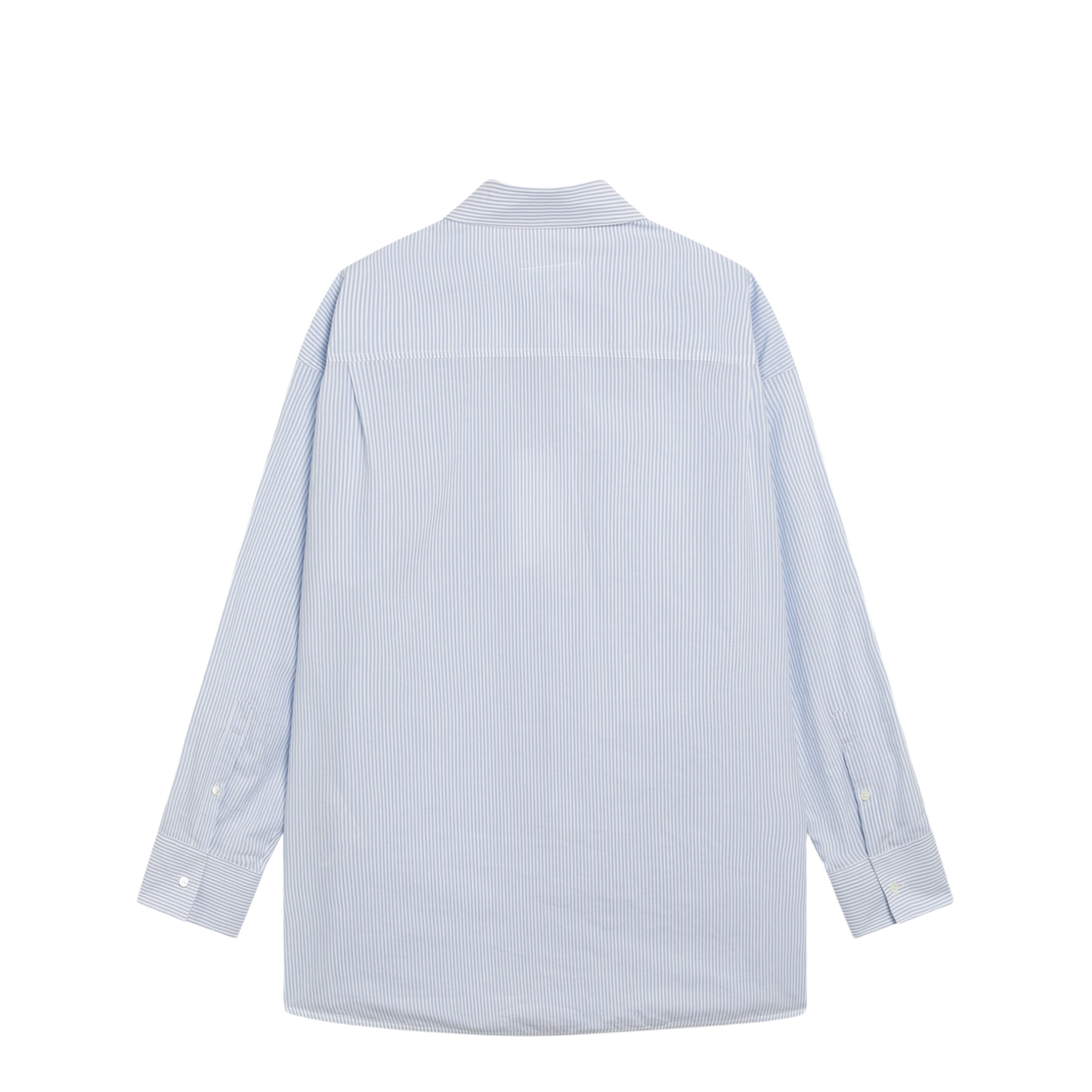 White/Light Blue Striped Cotton Shirt - Image 2
