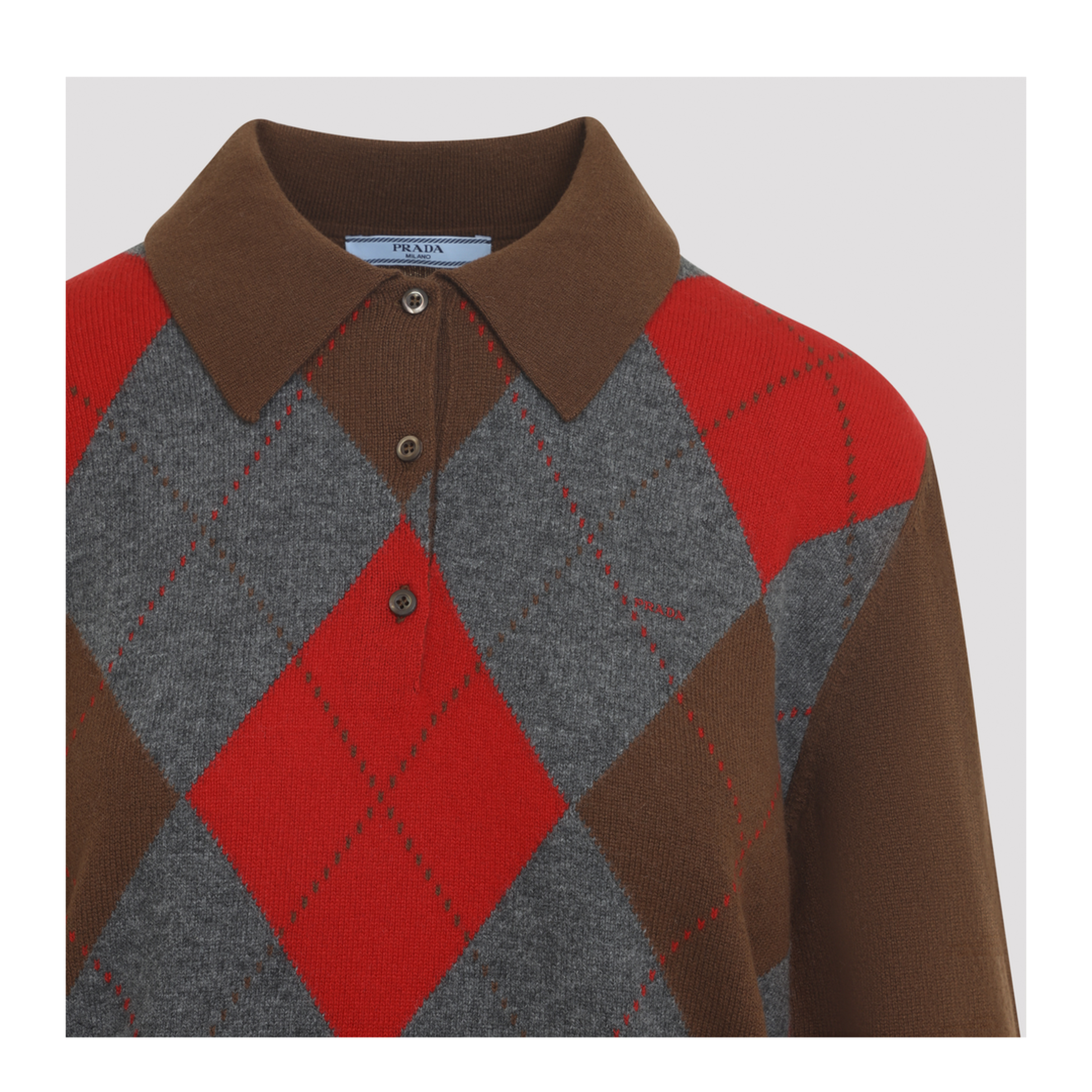 Argyle Knit Polo Sweater - Image 5