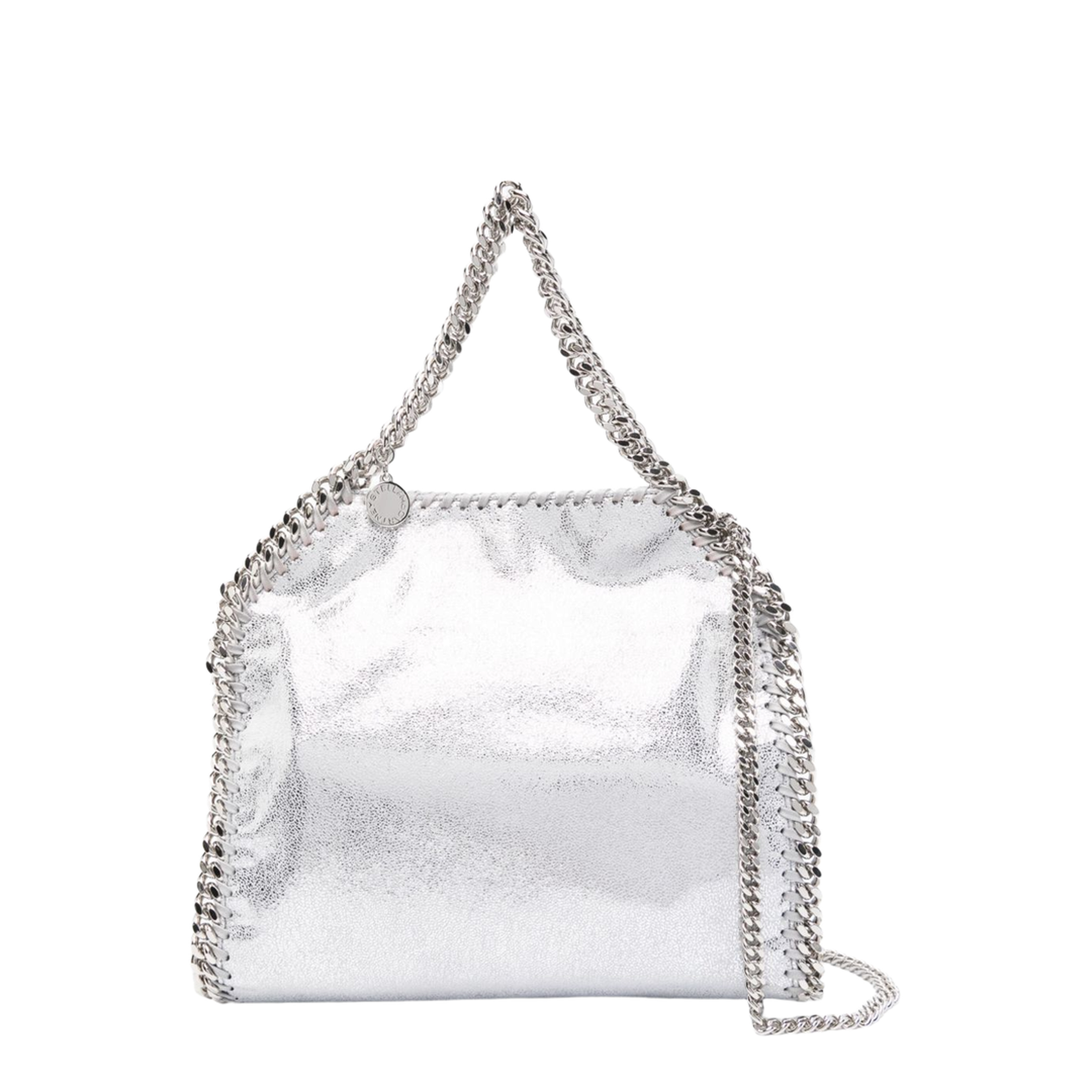Falabella Mini Vegan Leather Tote Bag - Silver - Image 1