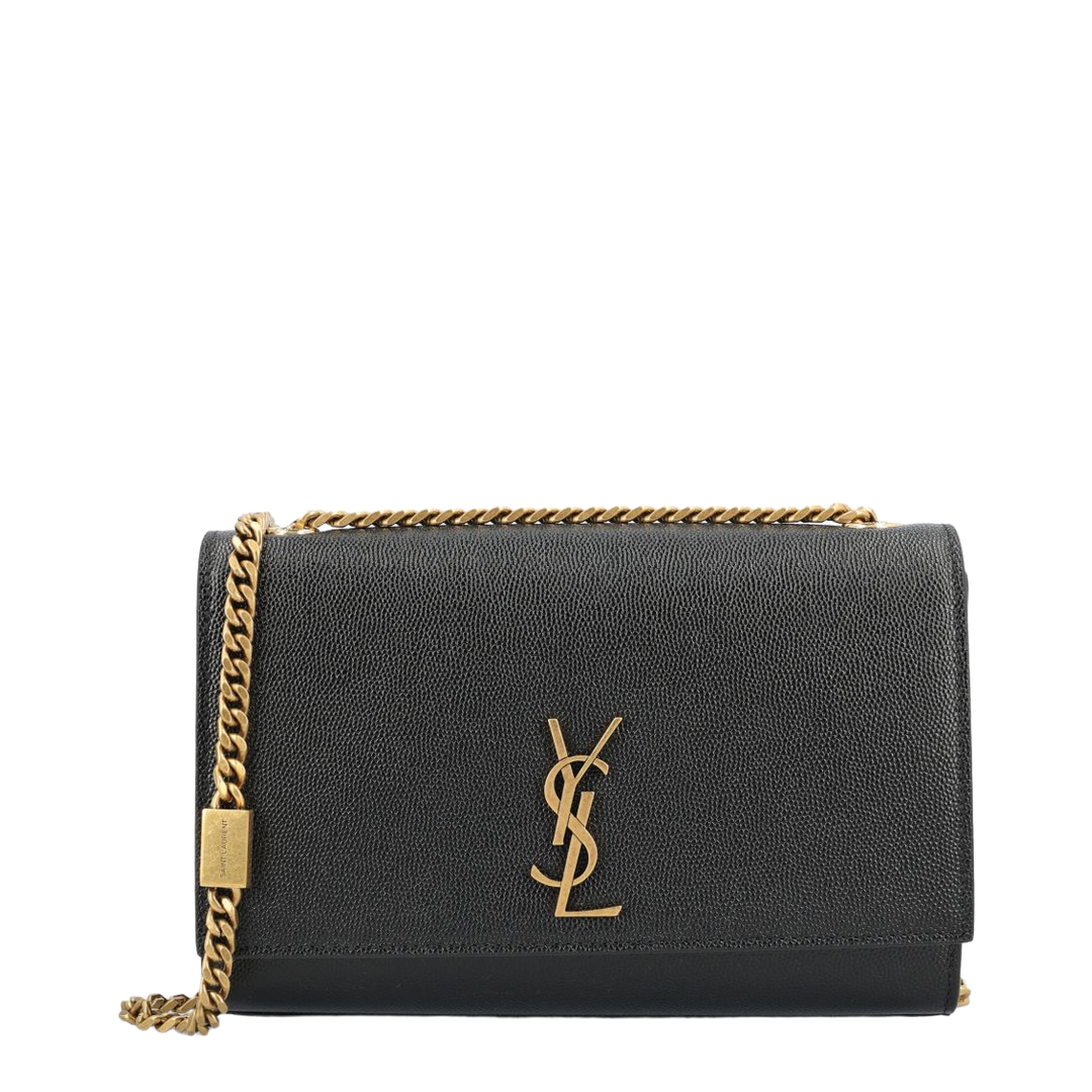 Kate Small Grain de Poudre Leather Chain Bag - Black - Image 1