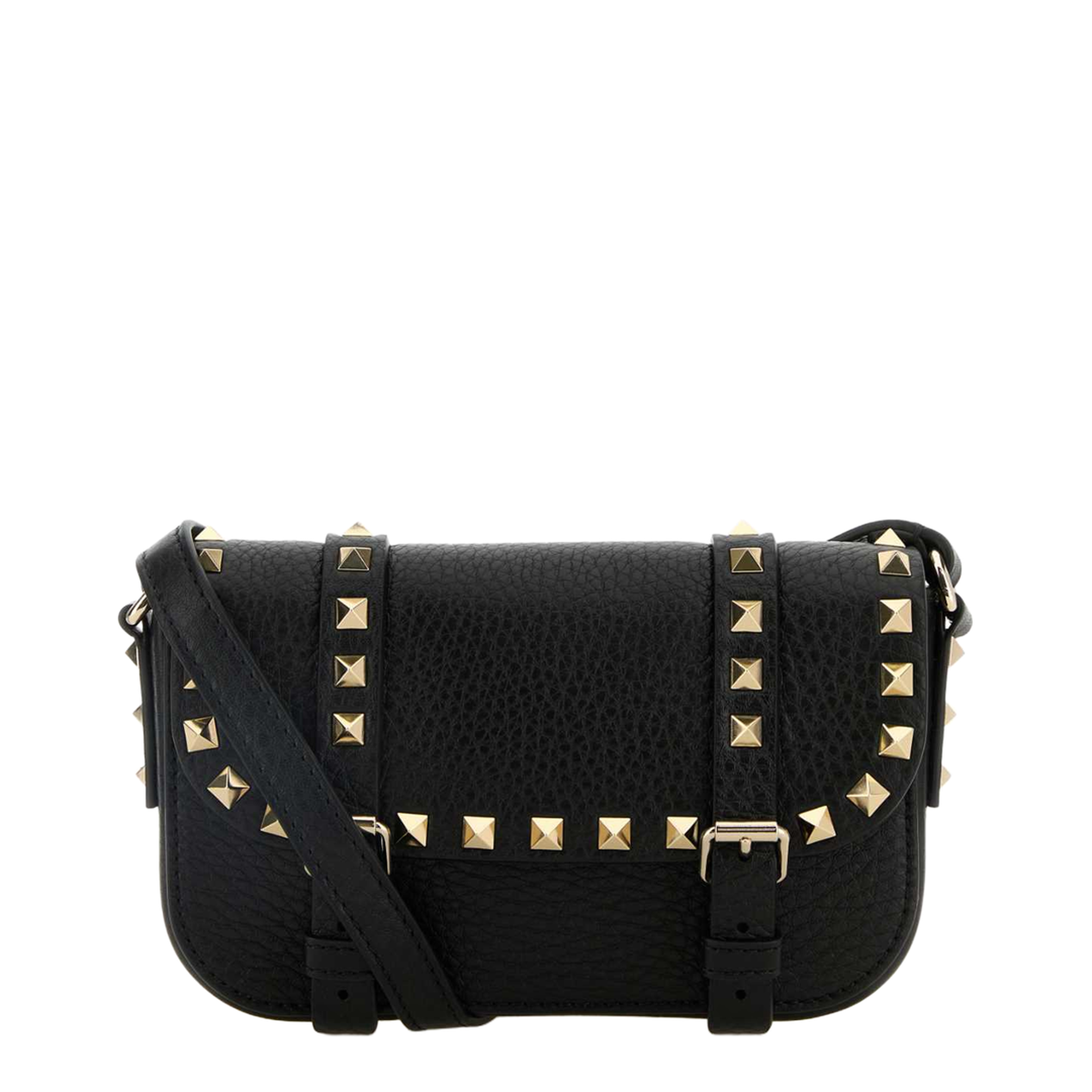 Rockstud Spike Lambskin Nappa Crossbody - Black - Image 1