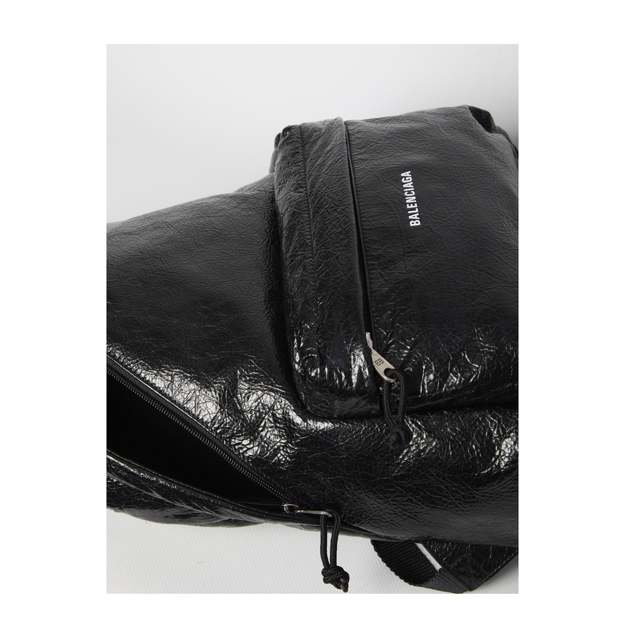 Explorer Lambskin Asymmetric Backpack - Black - Image 4