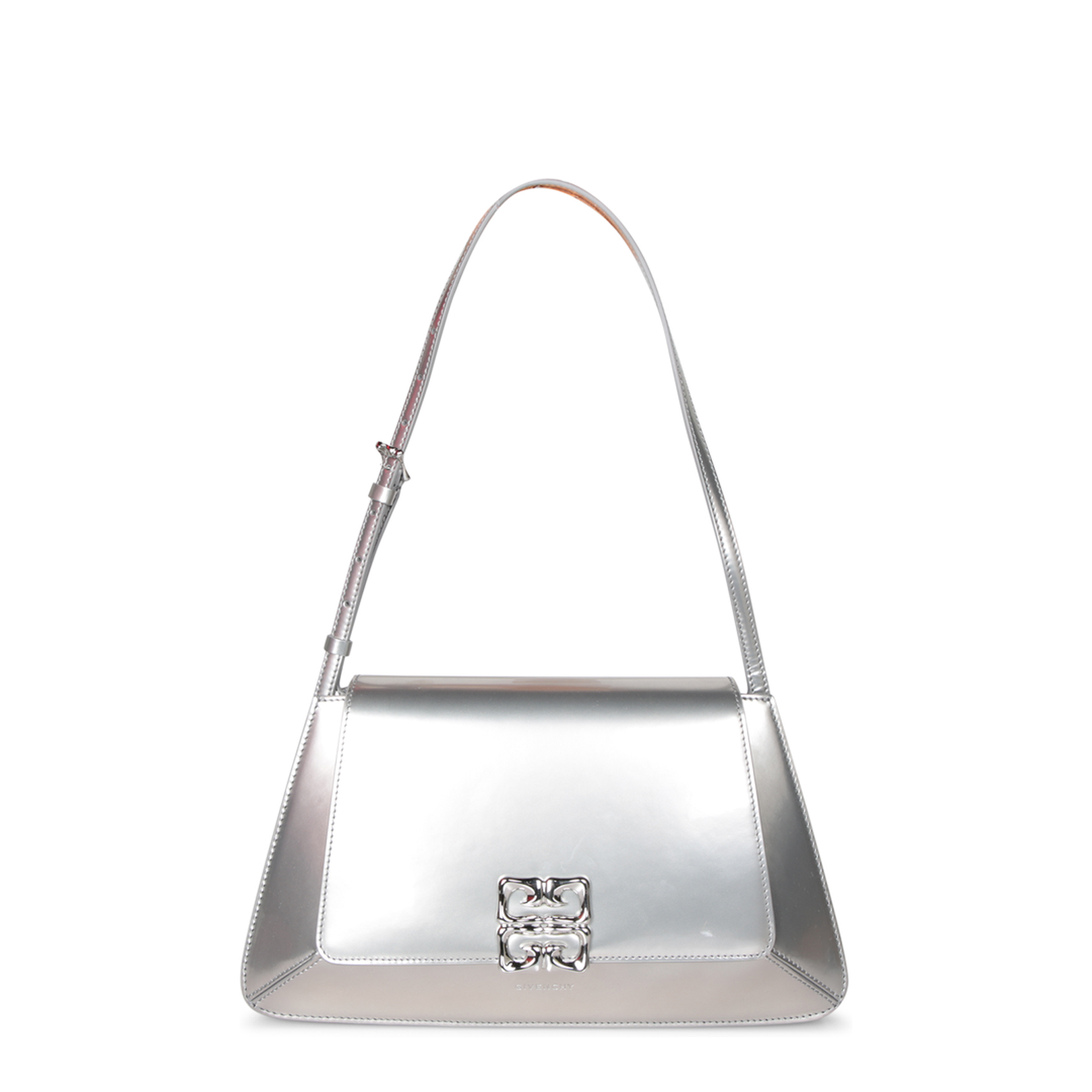 Medium Patent Calf Leather Shoulder Bag - Light Silvery - Image 1