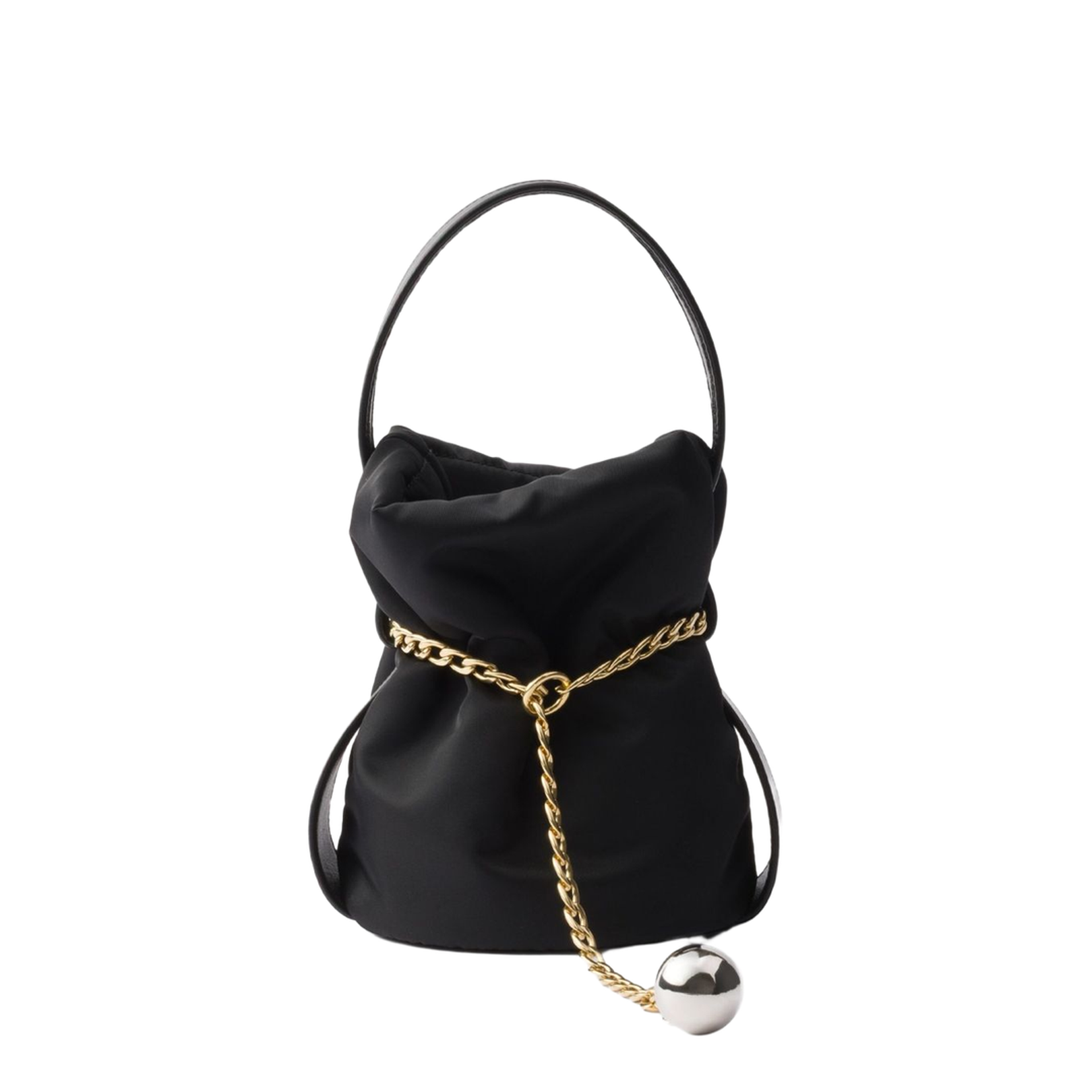 Sac Noir Mini Re-Nylon Nappa Leather Bucket Bag Black - Image 2