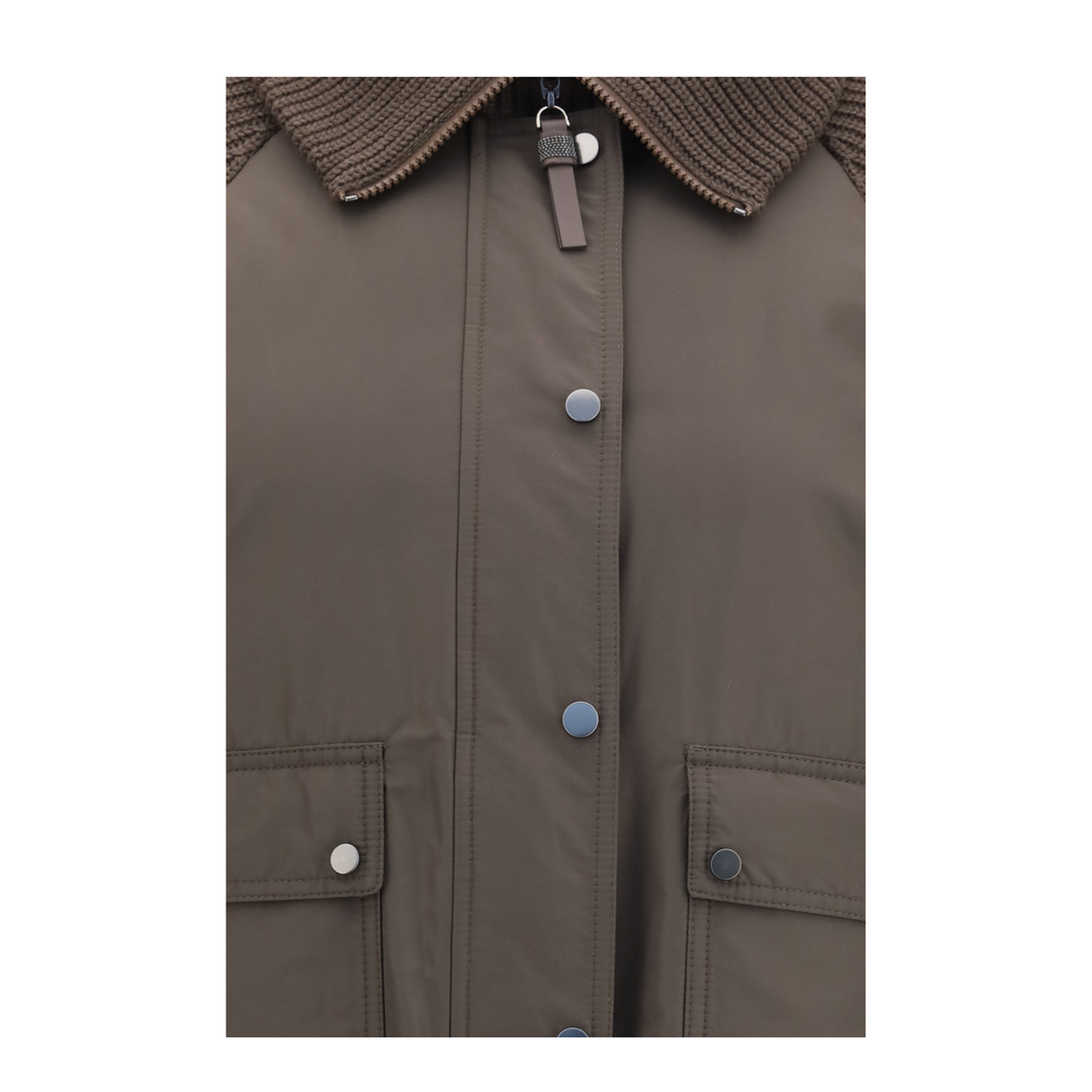 Down Jacket with Wool Sleeves - Image 3