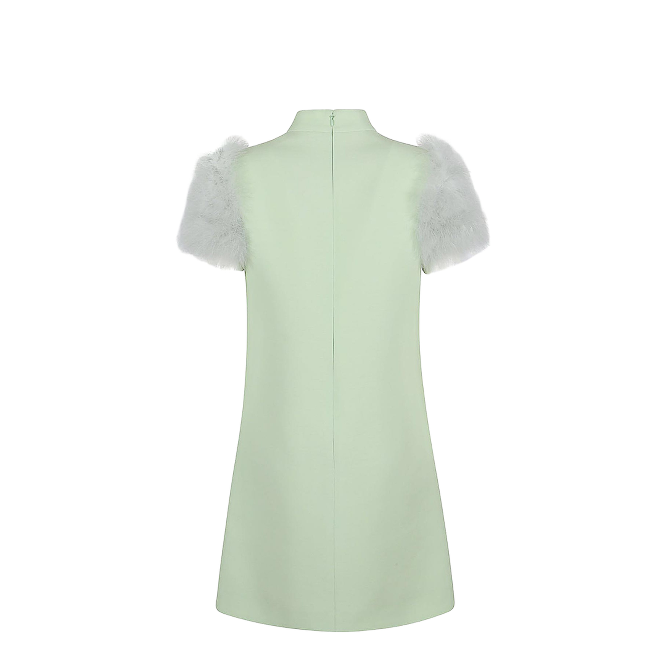 Feathered Wool And Silk Dress - Image 2