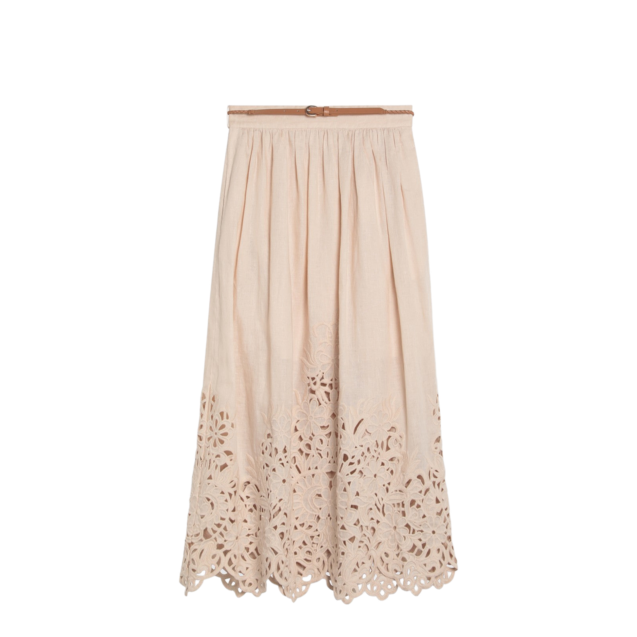 Wylie Cream Colored Midi Skirt - Image 1