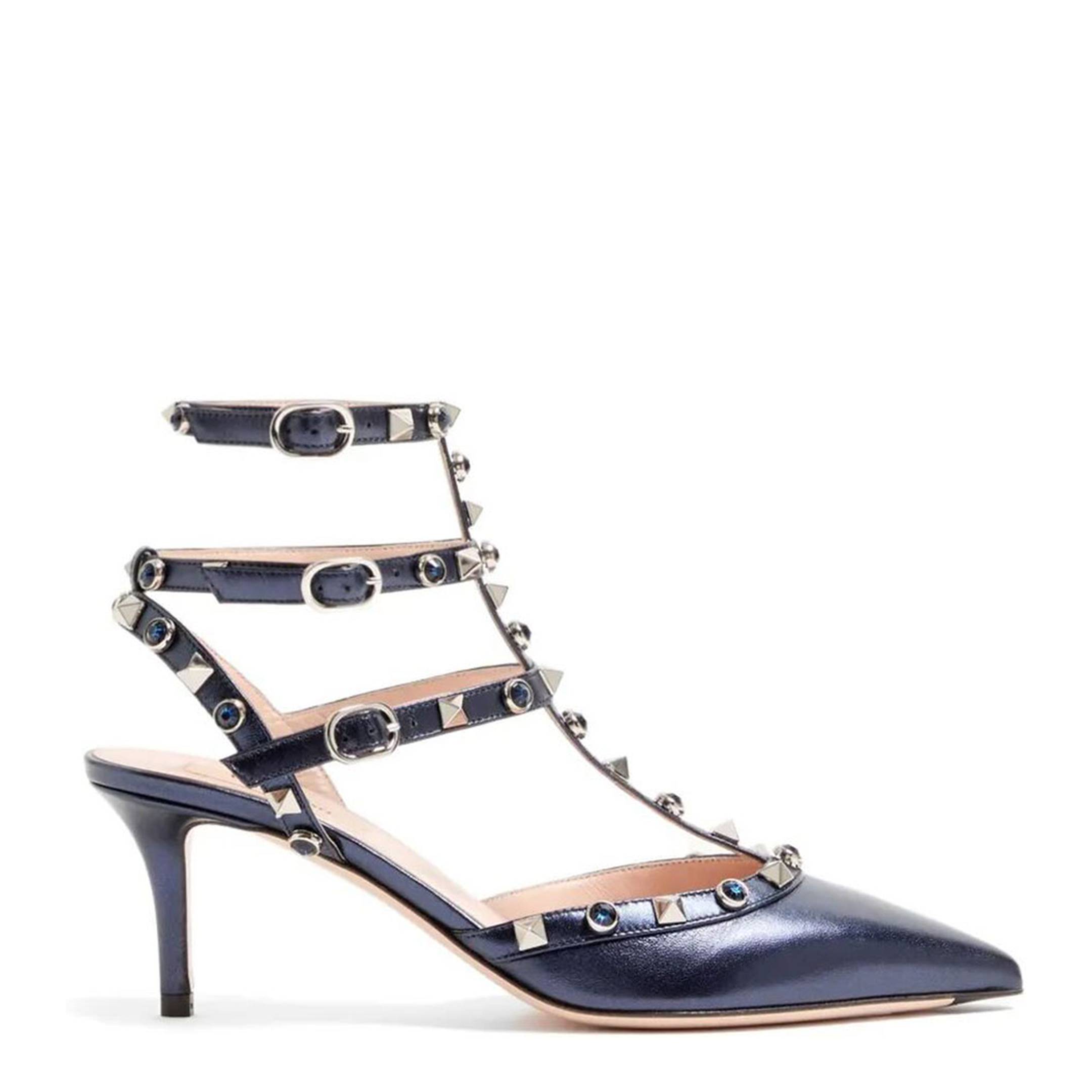Rockstud 65 Pumps in Laminated Nappa Leather with Cabochon - Image 1