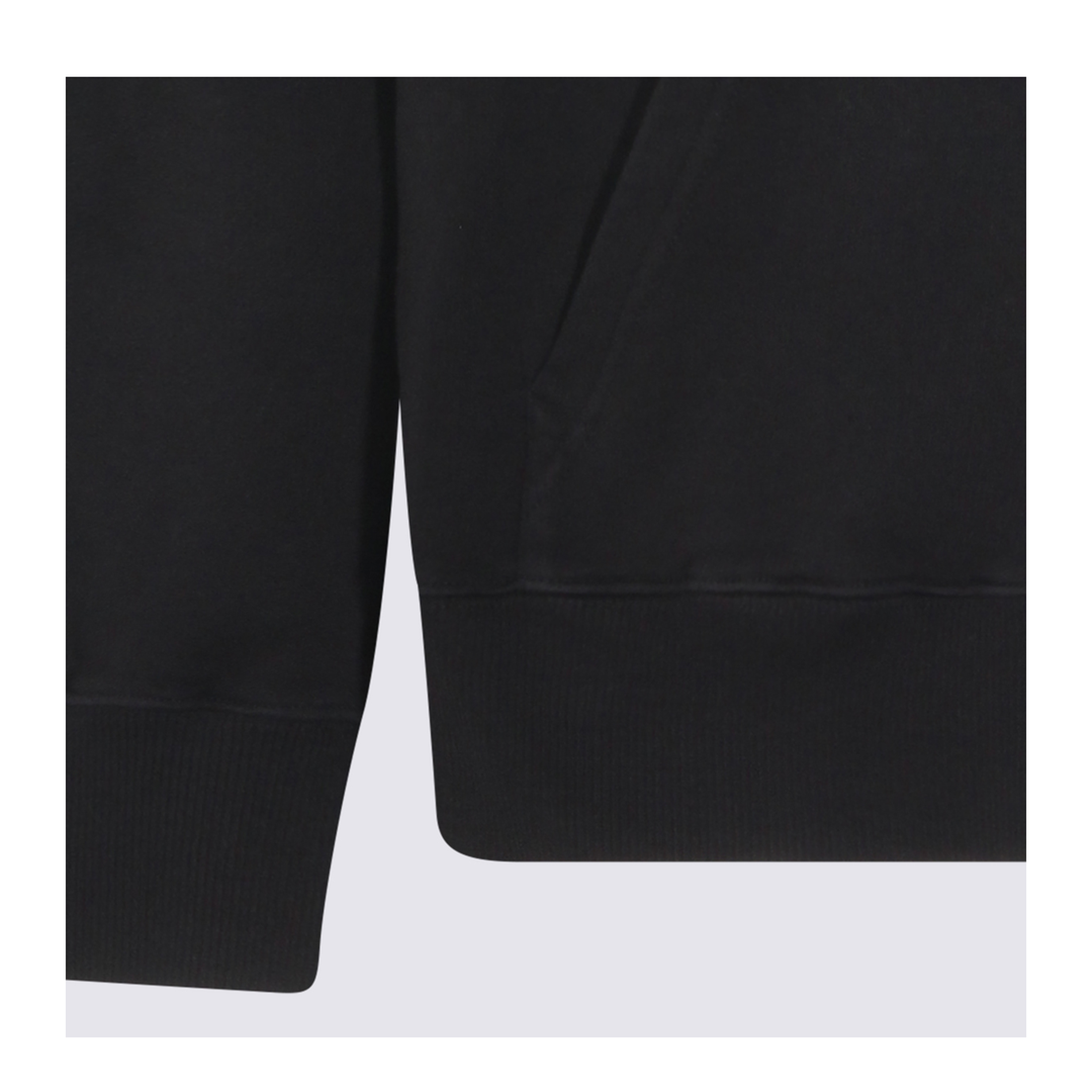 Black Front Pouch Pocket Adjustable Drawstring Hood Ribbed Cuffs Logo Patch Detailing - Image 8