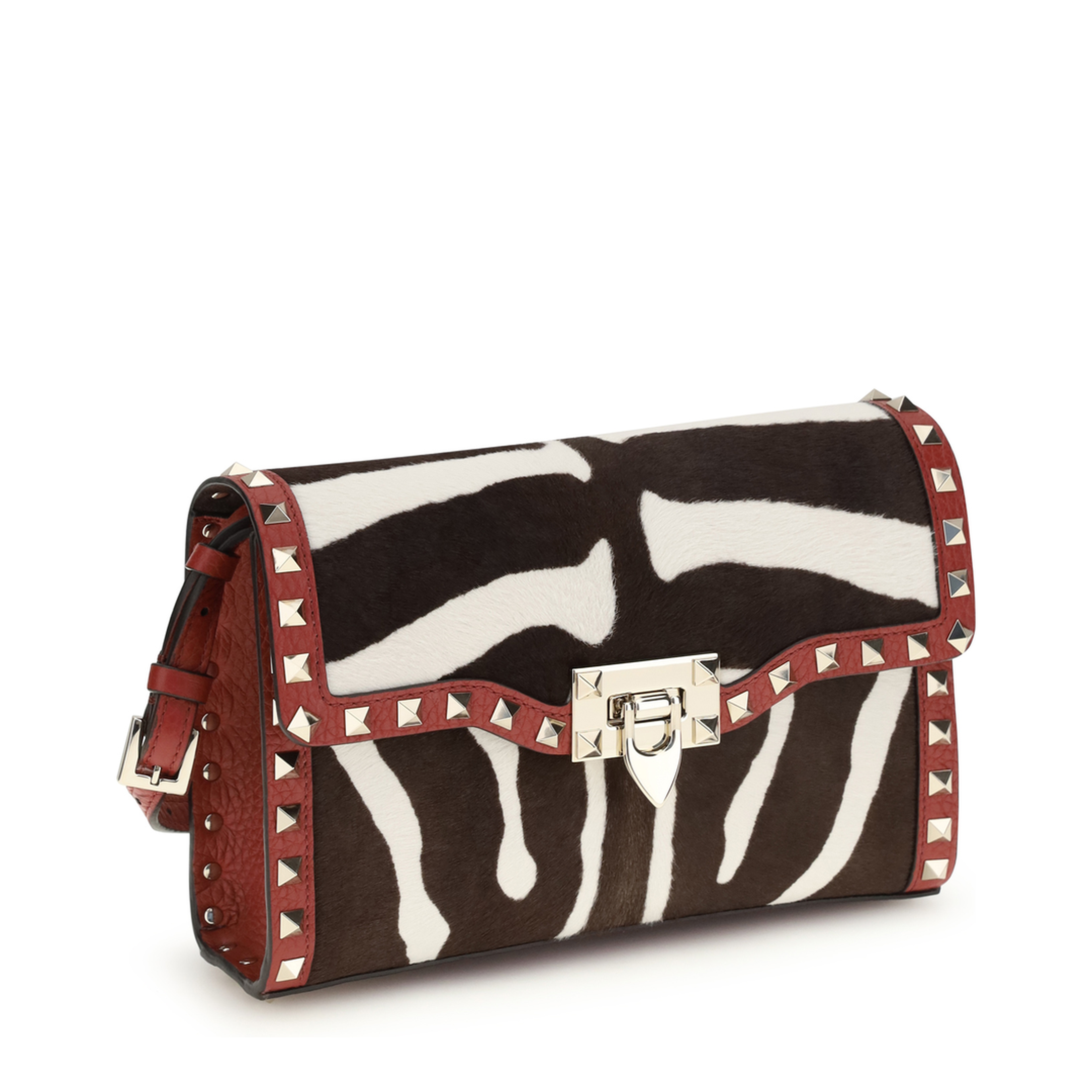 Rockstud Calf Hair Crossbody - White - Image 2