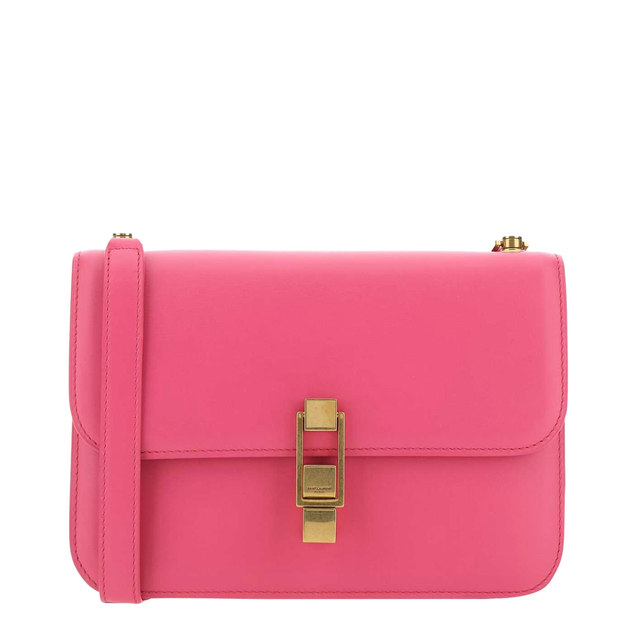 Le Carré Small Leather Shoulder Bag - Fuchsia - Image 1