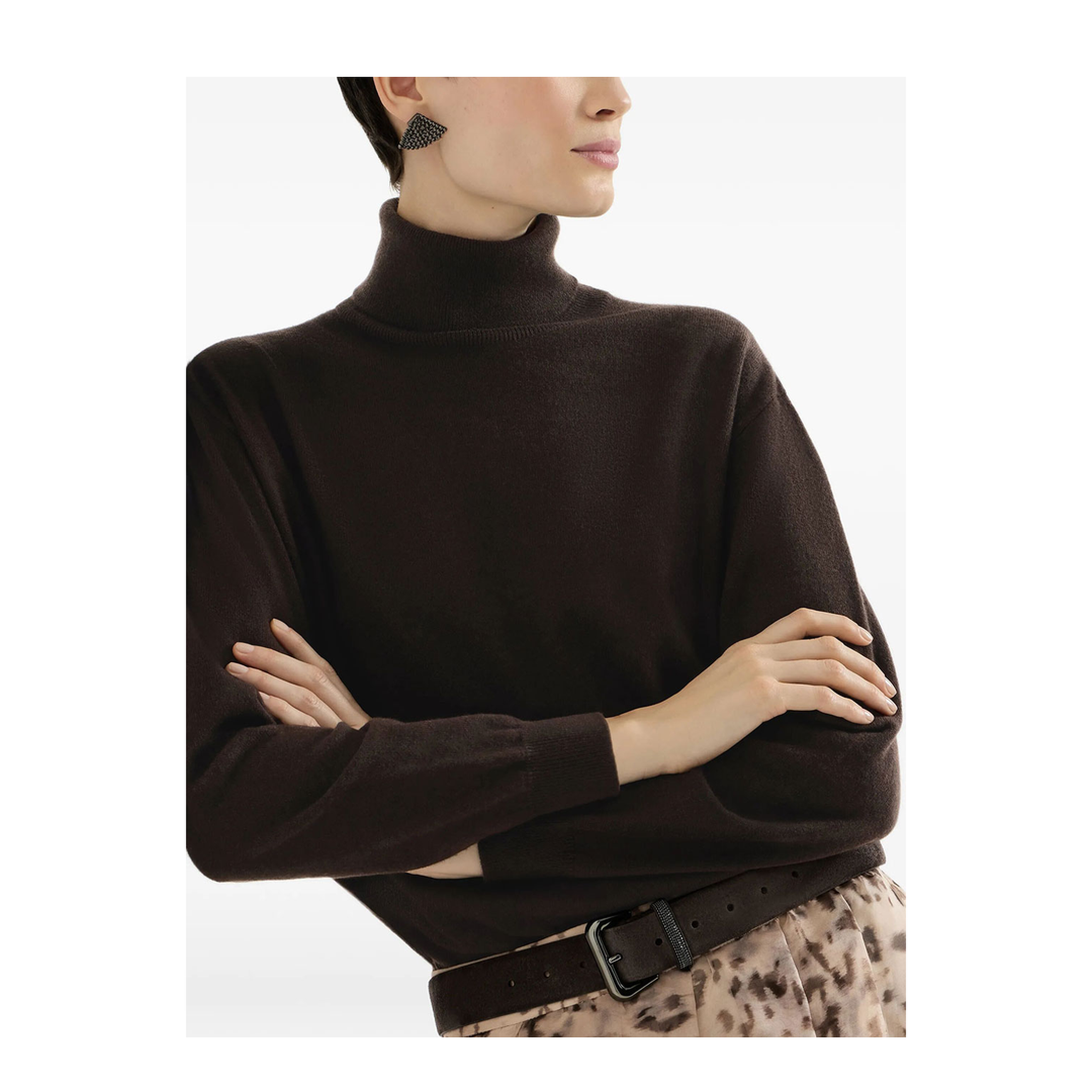 Cashmere Turtleneck Sweater With Monili - Image 2