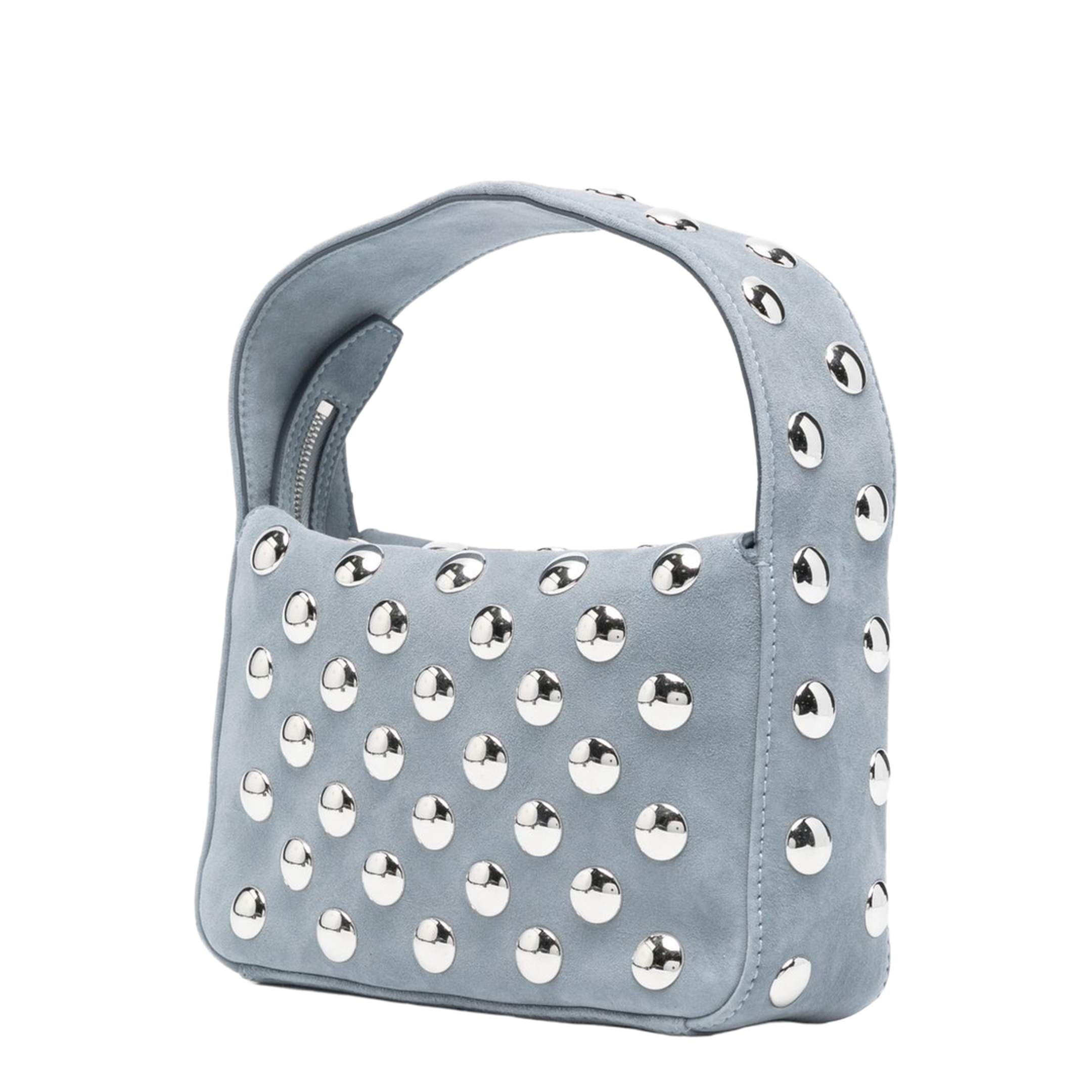 Elena Small Suede Hobo Bag - Grey - Image 4