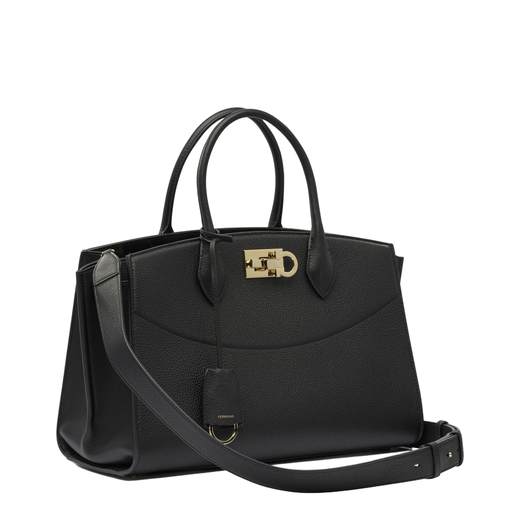 Studio Soft Large Calf Leather Top-Handle Bag - Nero - Image 4