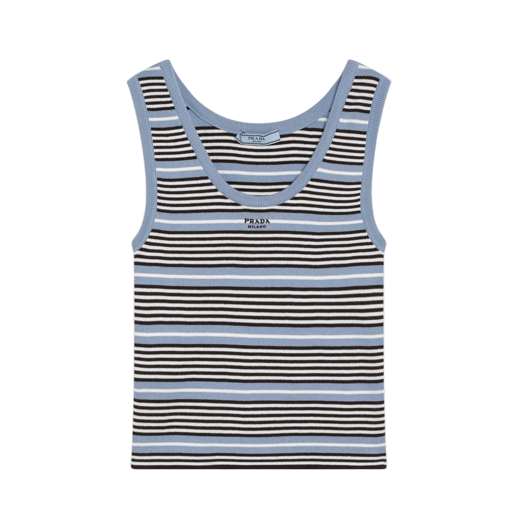 Light Blue and White Striped Tank Top - Image 1