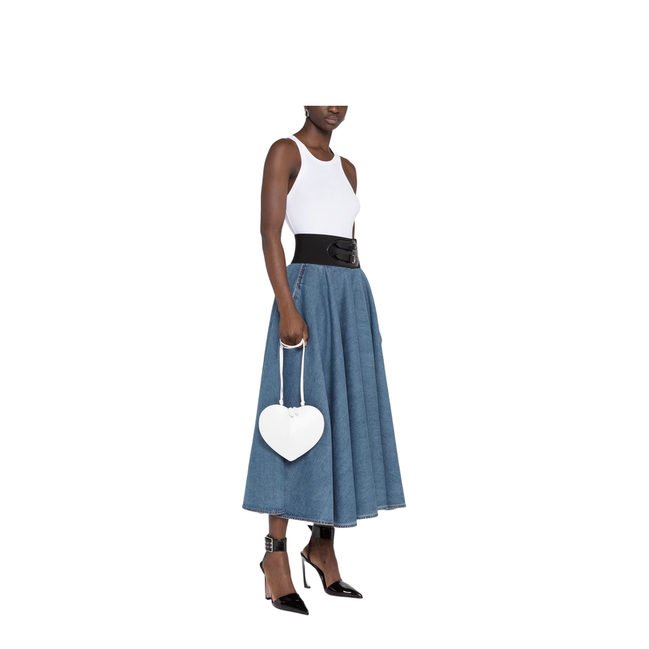 Optical White Le Coeur Bag in Calfskin - Image 6