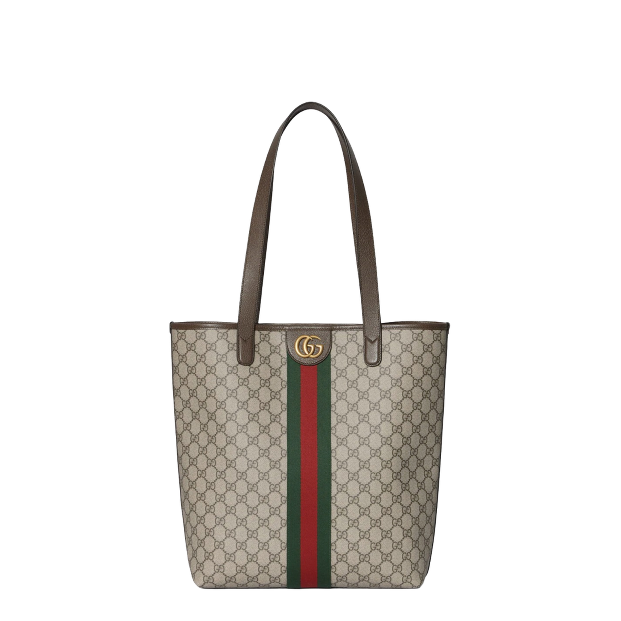 Ophidia Medium GG Monogram Coated Fabric Tote - Beige and Brown - Image 1