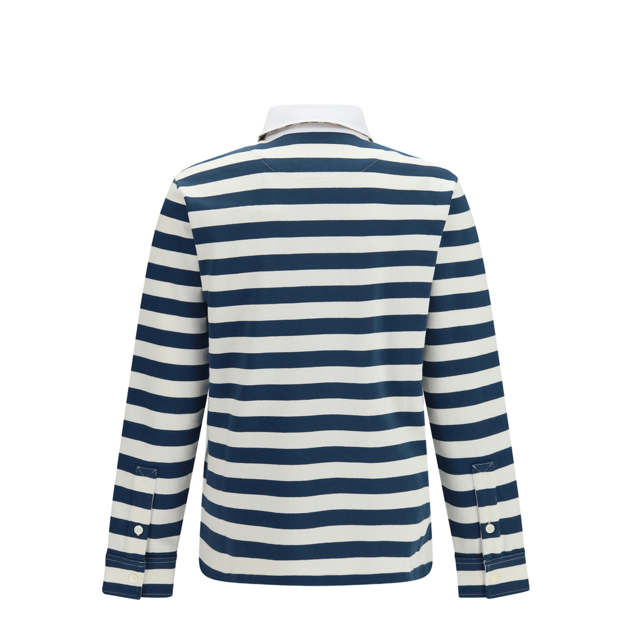 Striped Long-Sleeve Cotton Polo - Image 2