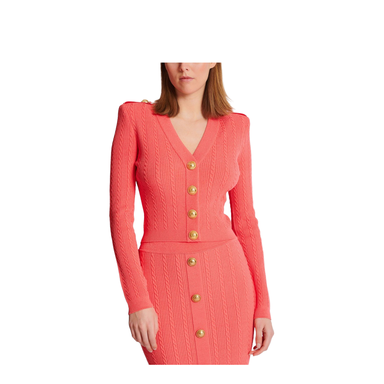 Long-sleeved cable-knit cardigan - Image 3