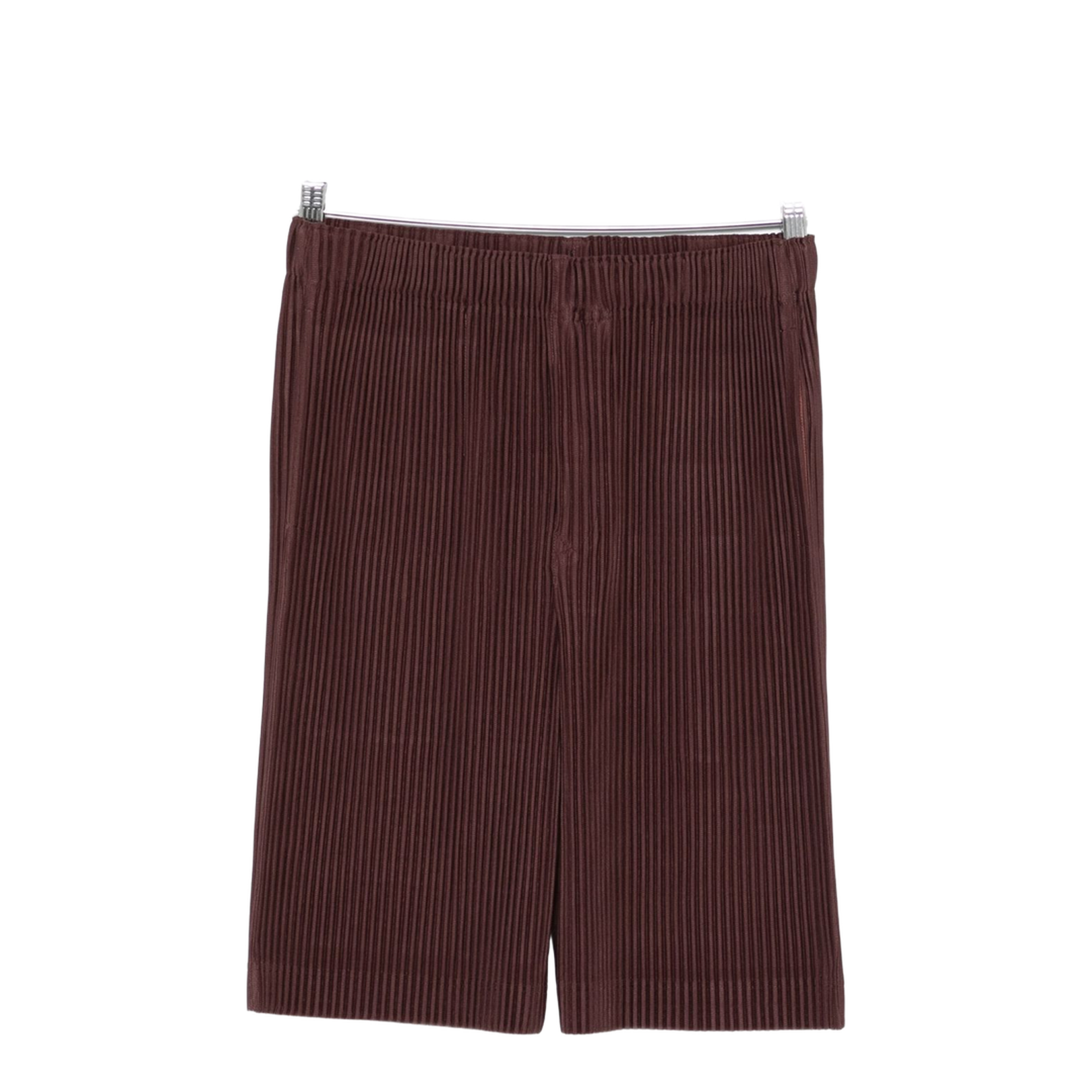 Brown Pleated Design Straight Hem Elasticated Waistband - Image 1