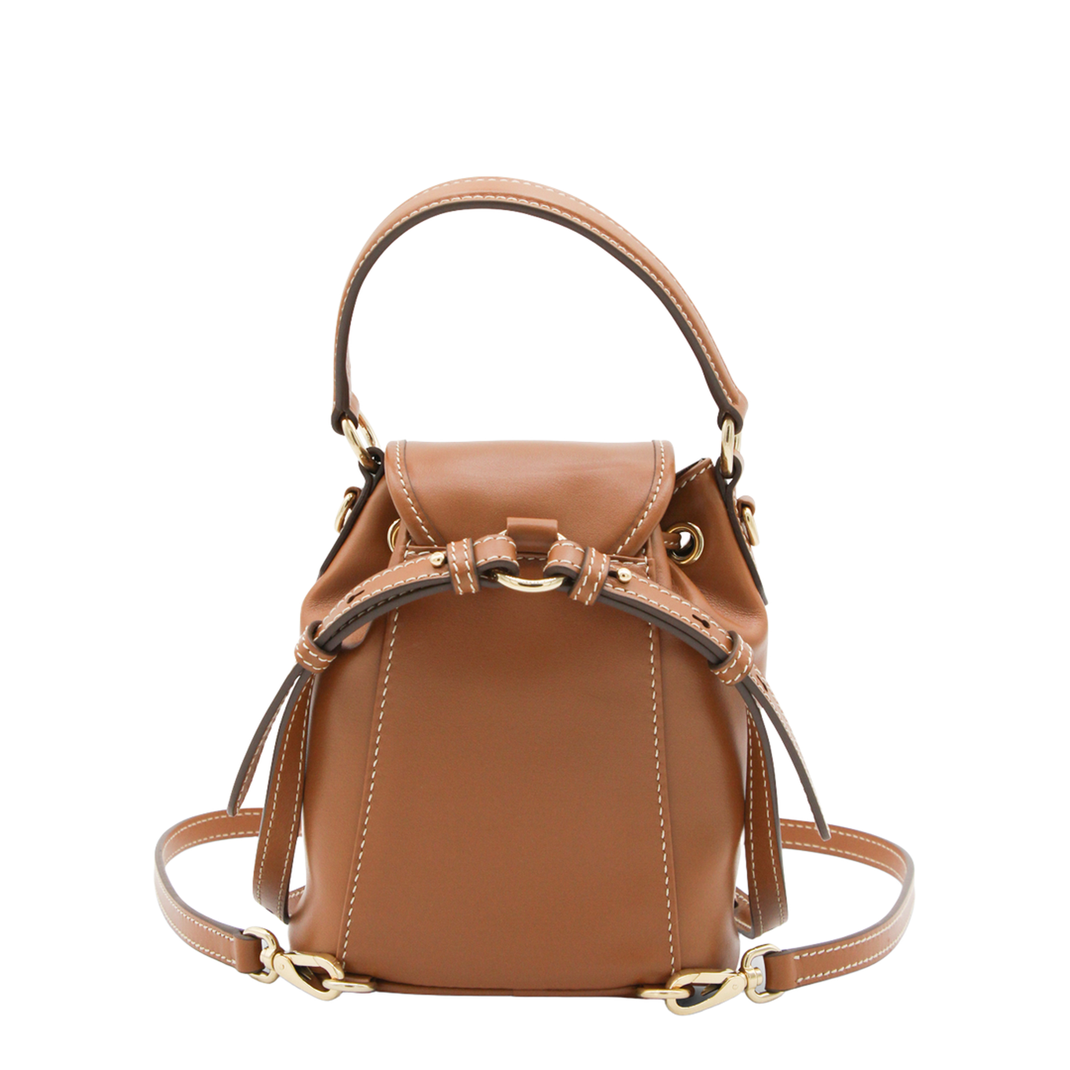Beau Calfskin Top-Handle Bag - Cognac - Image 4
