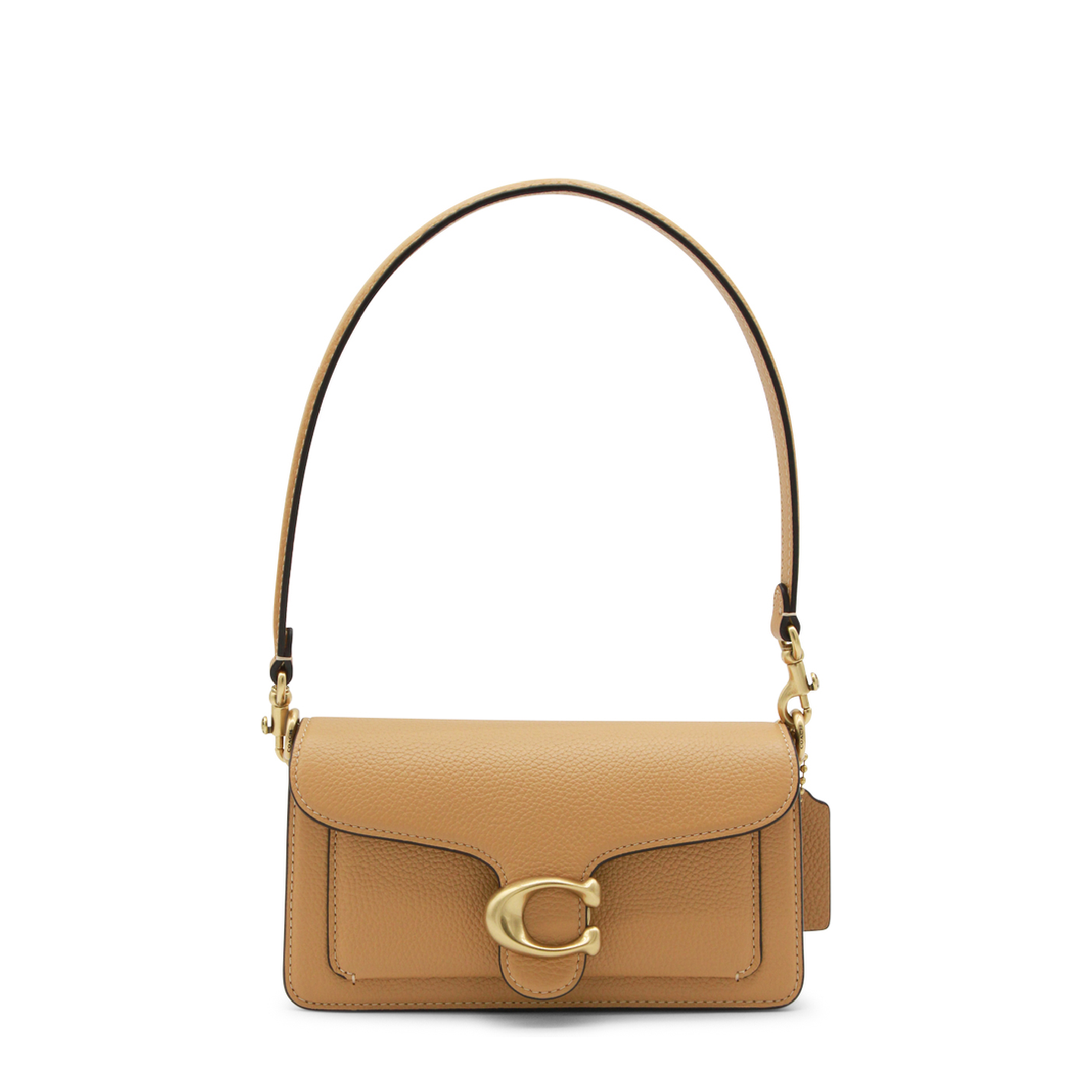 Tabby 20 Polished Pebble Leather Shoulder Bag - Biscuit - Image 1