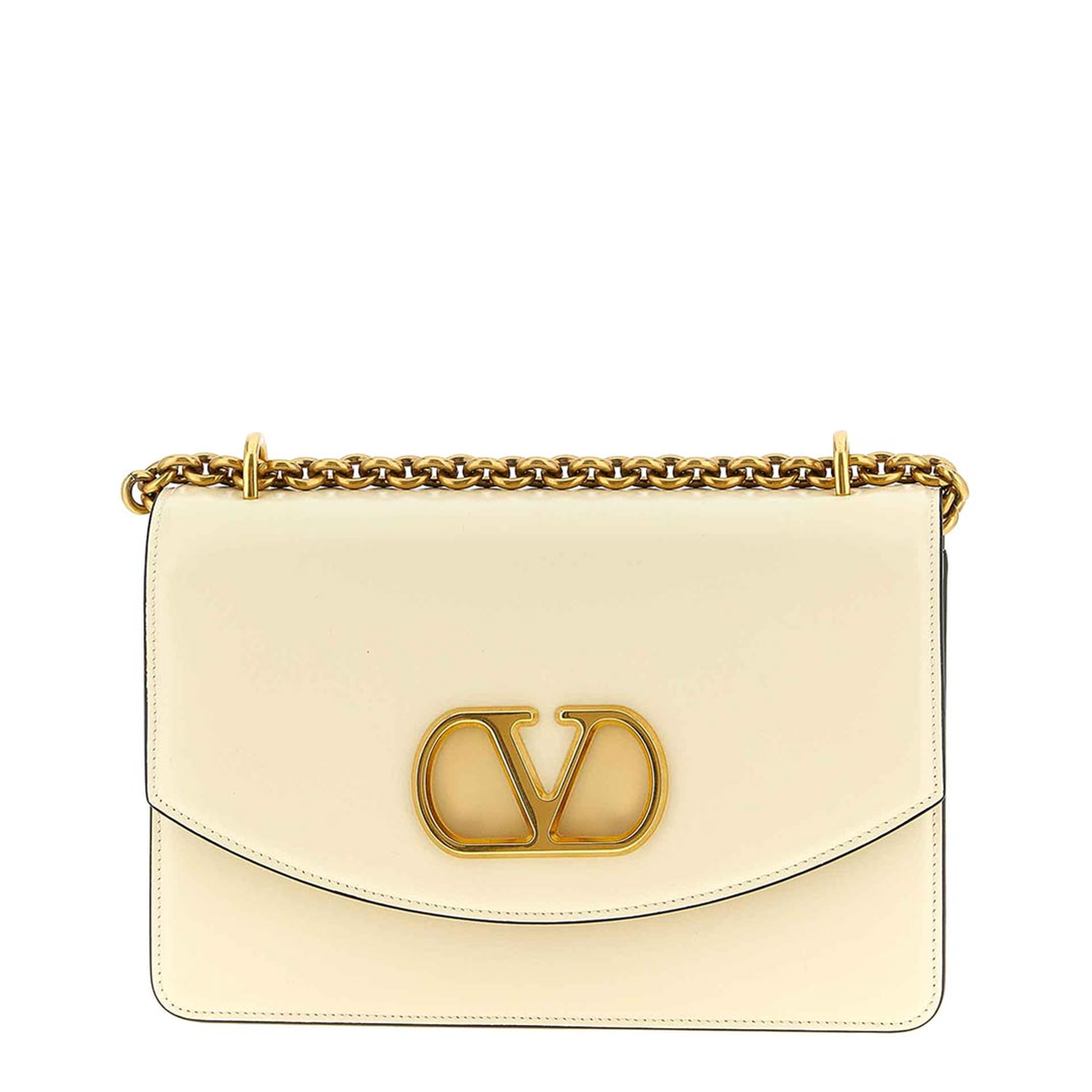 VLogo Signature Calfskin Shoulder Bag - Ivory - Image 1
