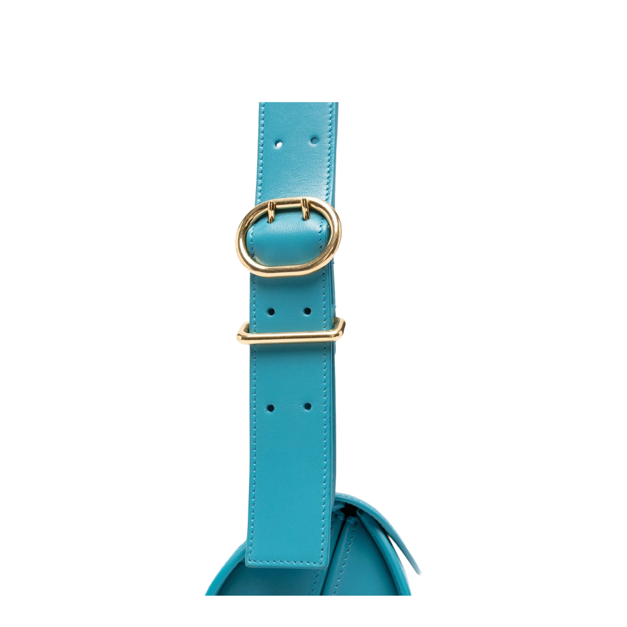 Cannolo Small Calf Leather Shoulder Bag - Light Blue - Image 5